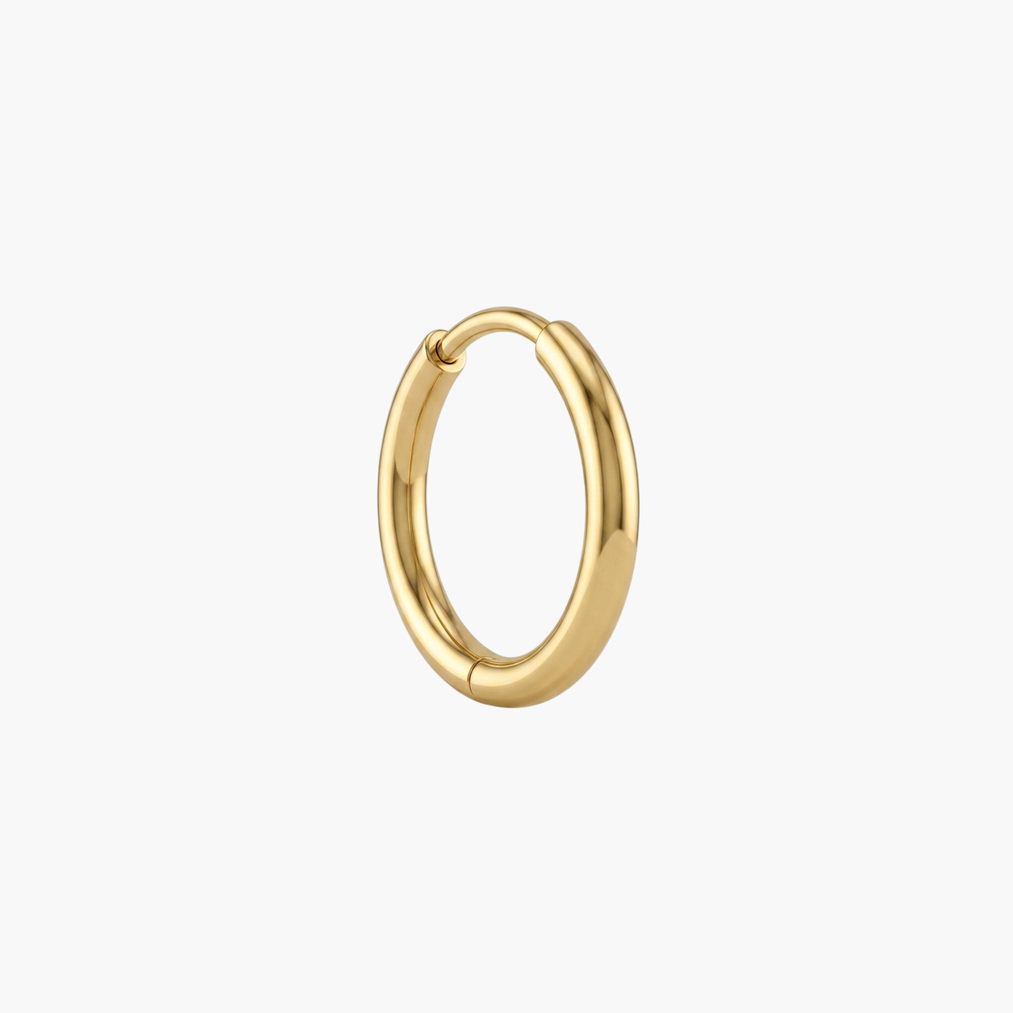 MONO ORECCHINO 1.8CM - orecchino singolo a cerchio grande da uomo liscio in acciaio oro o argento