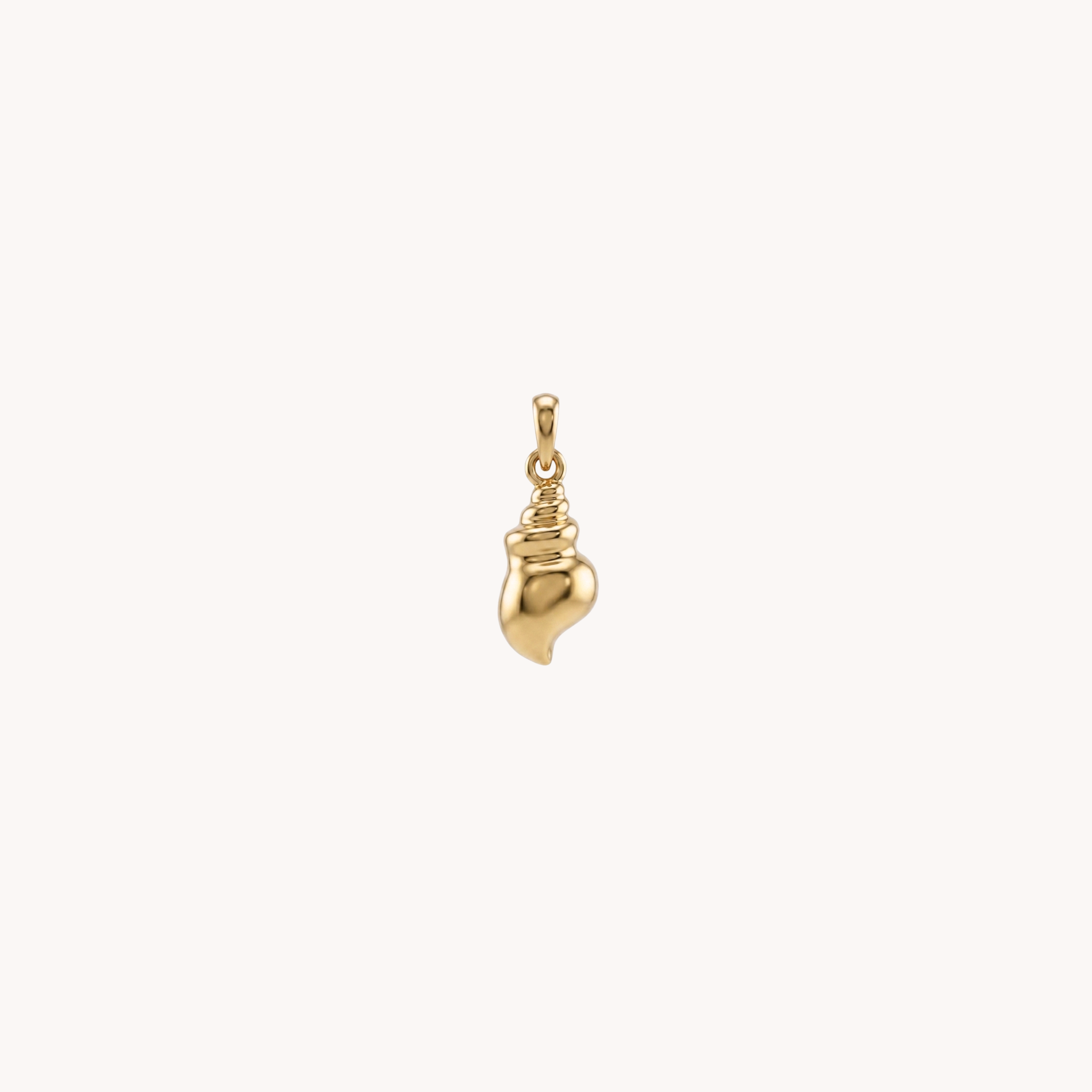 CIONDOLO SPIRAL SHELL MINI - conchiglia a spirale tridimensionale in acciaio oro