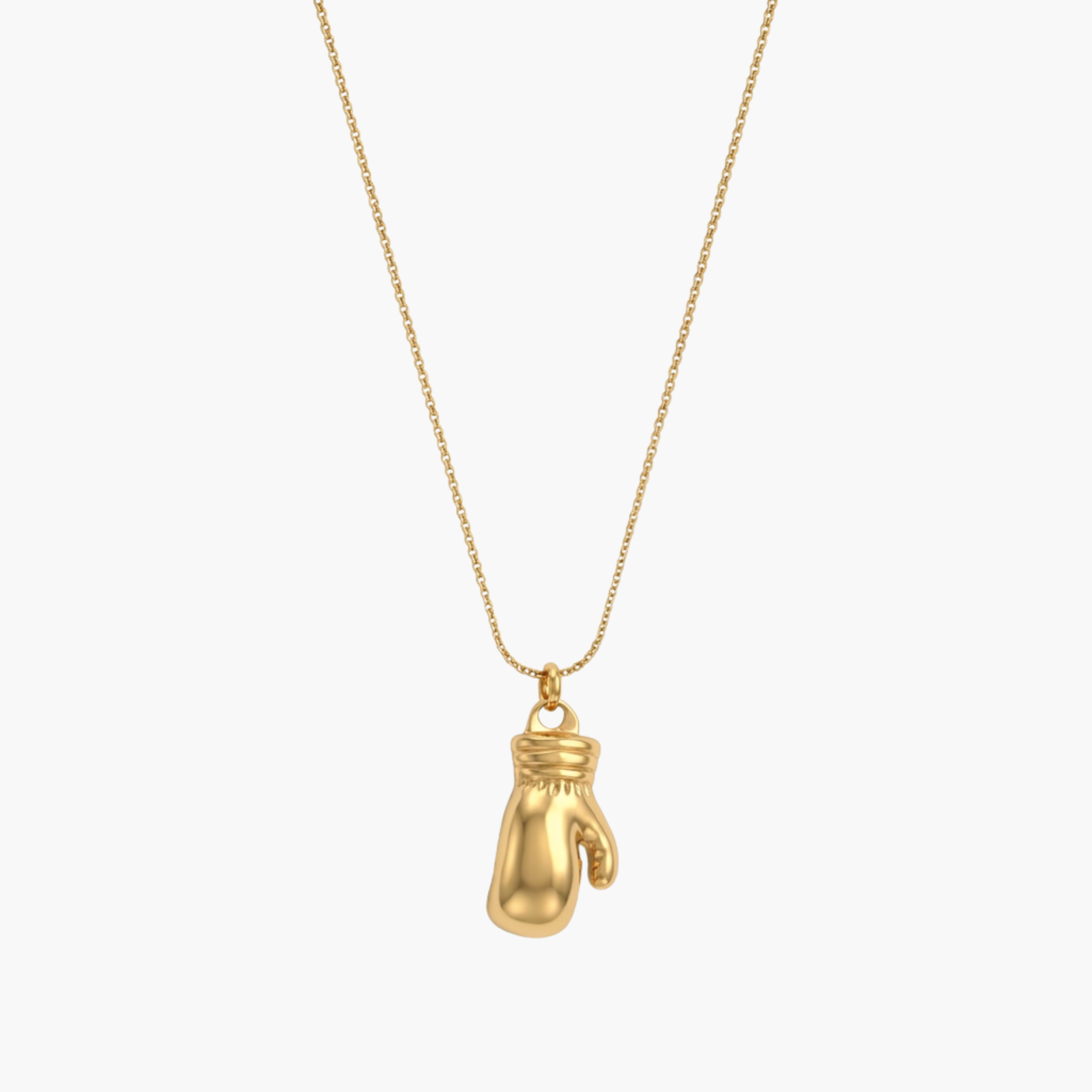 COLLANA BOX FIGHTER - collana da uomo con ciondolo guantone da pugilato 3D completa di catenina in acciaio oro o argento