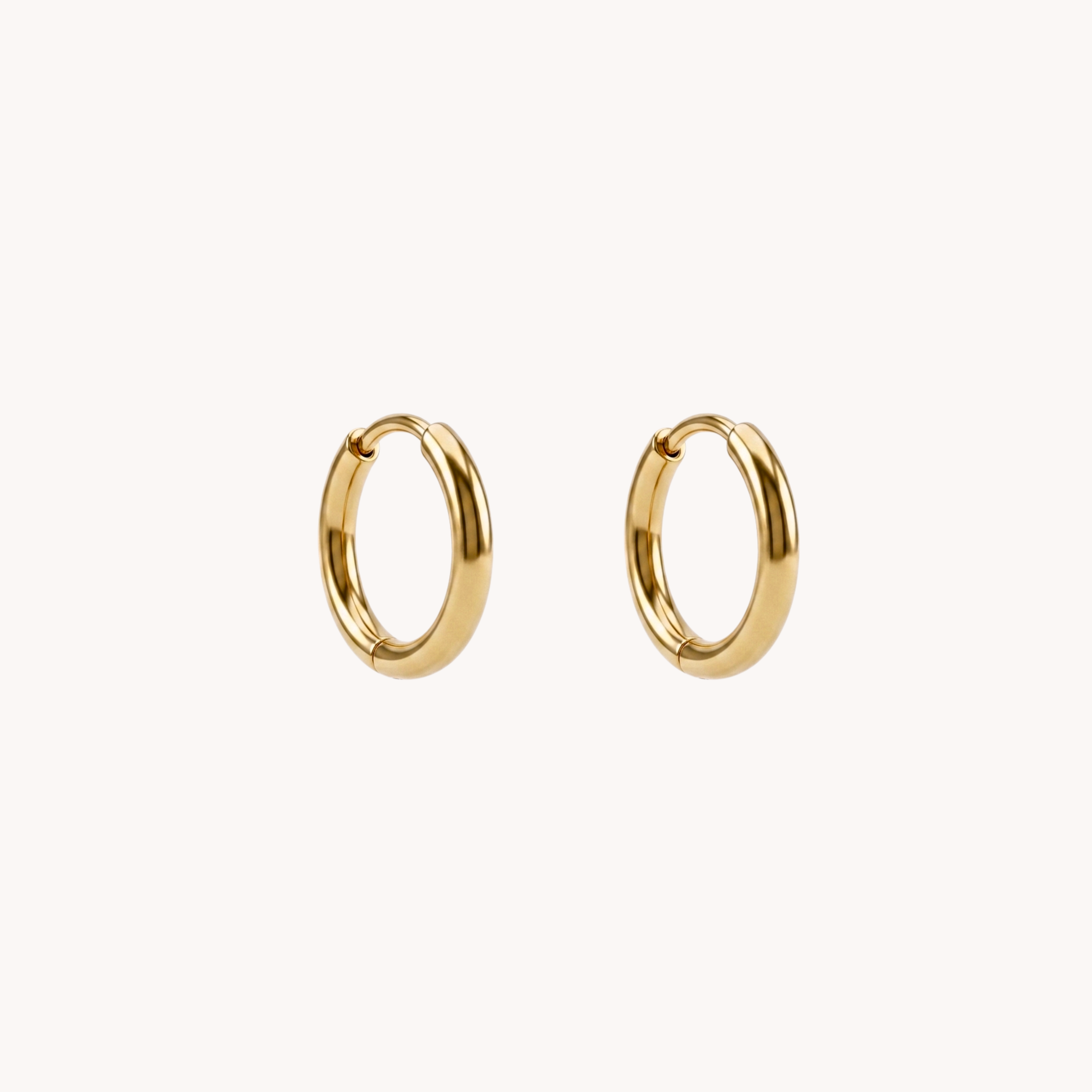 COPPIA ORECCHINI HOOPS 1.2CM - orecchini a cerchietto minimalisti piccoli huggie in acciaio