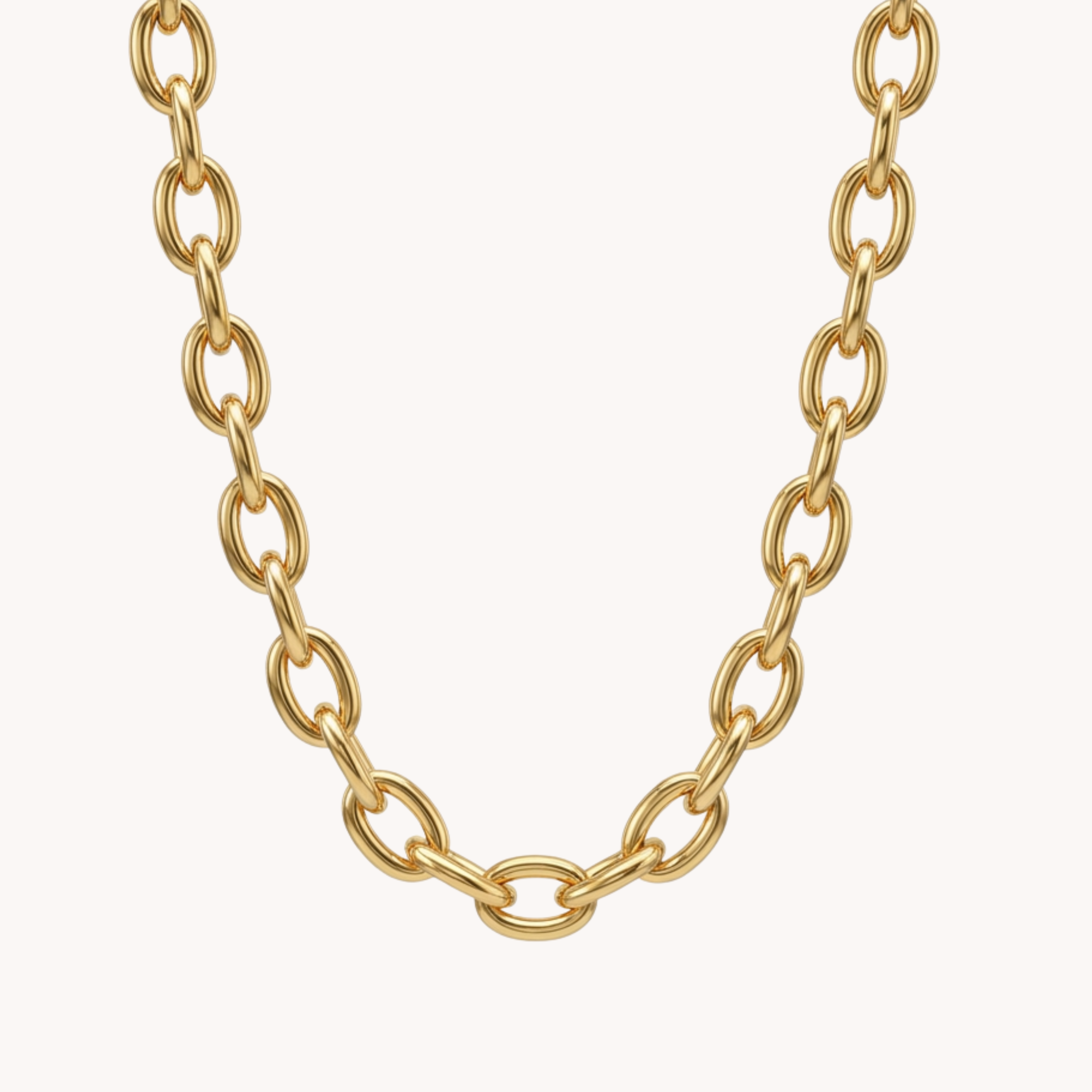 GIROCOLLO BOLD LINK - collana corta a catena spessa con maglie ovali tubolari in acciaio
