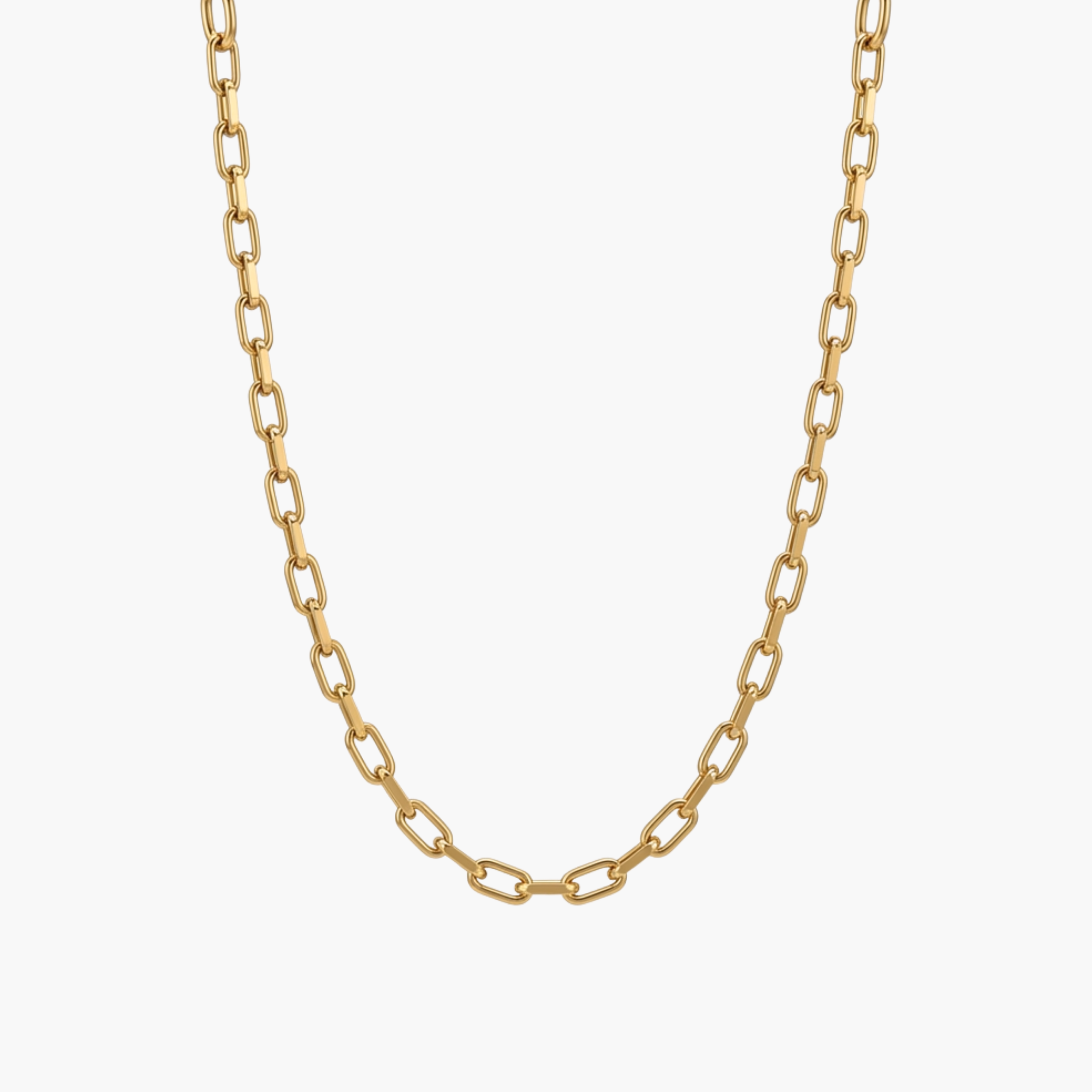 GIROCOLLO PAPERCLIP SLIM - catena a maglia rettangolare allungata fine da uomo in acciaio oro o argento