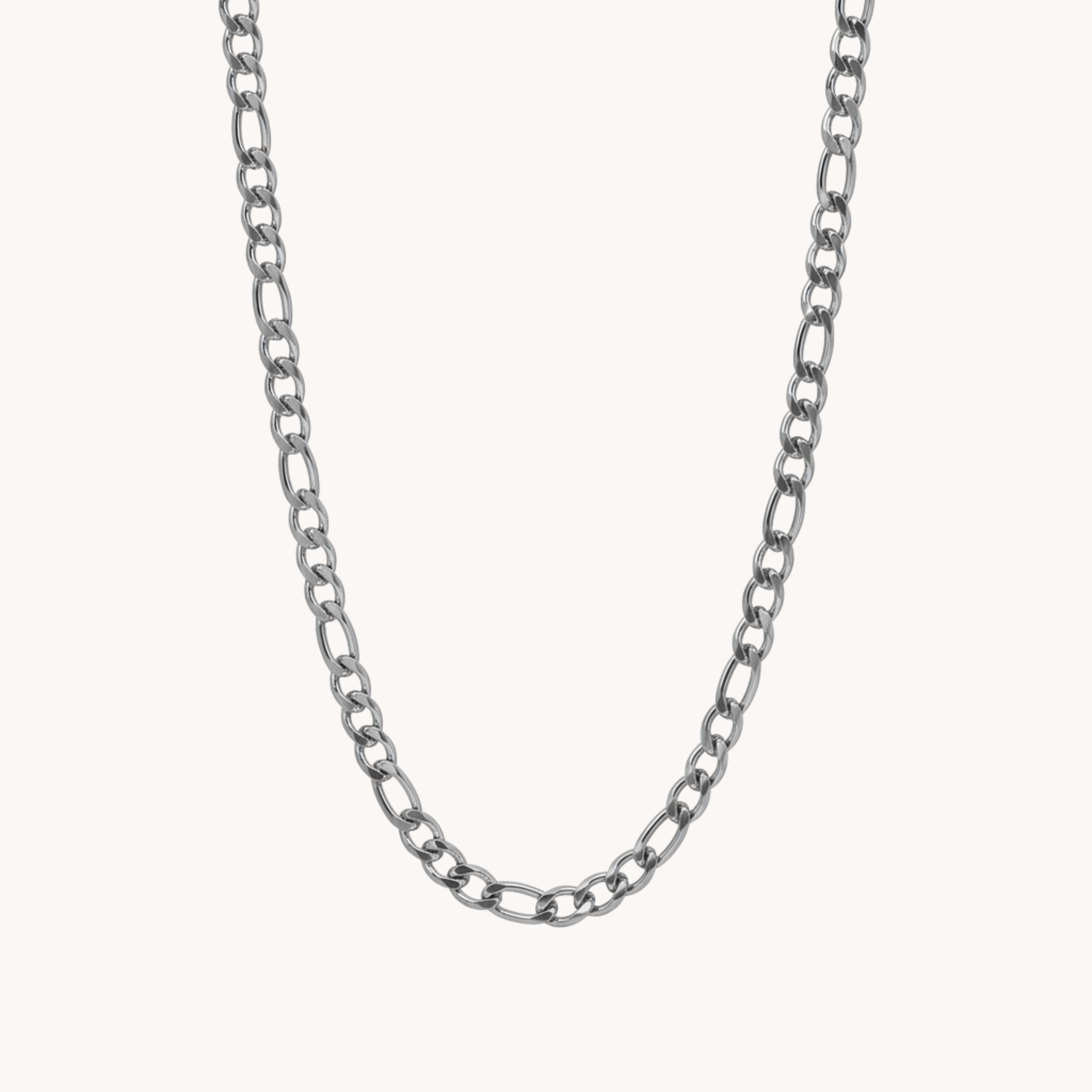 GIROCOLLO FIGARO ESSENTIAL - collana corta a catena alternata 3+1 in acciaio