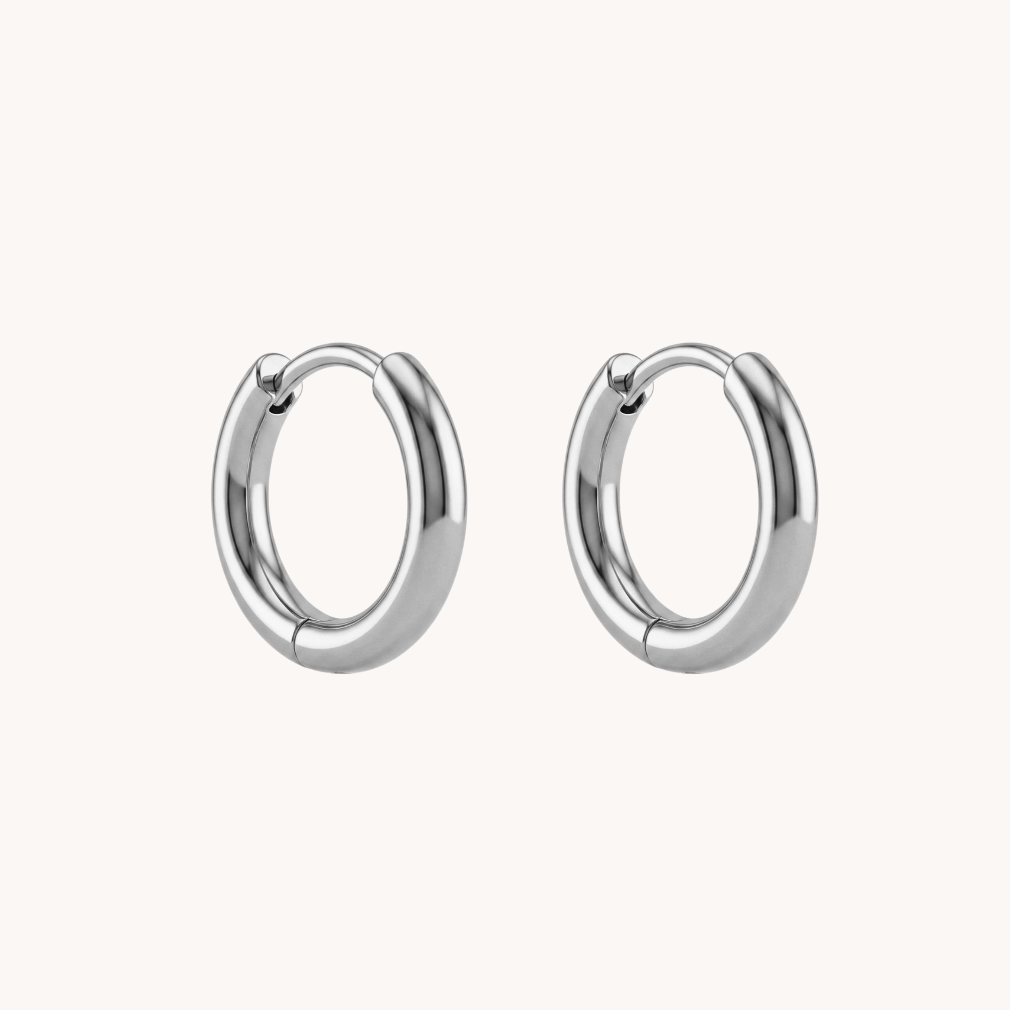 COPPIA ORECCHINI HOOPS 1.5CM - orecchini a cerchietto minimalisti medi huggie in acciaio