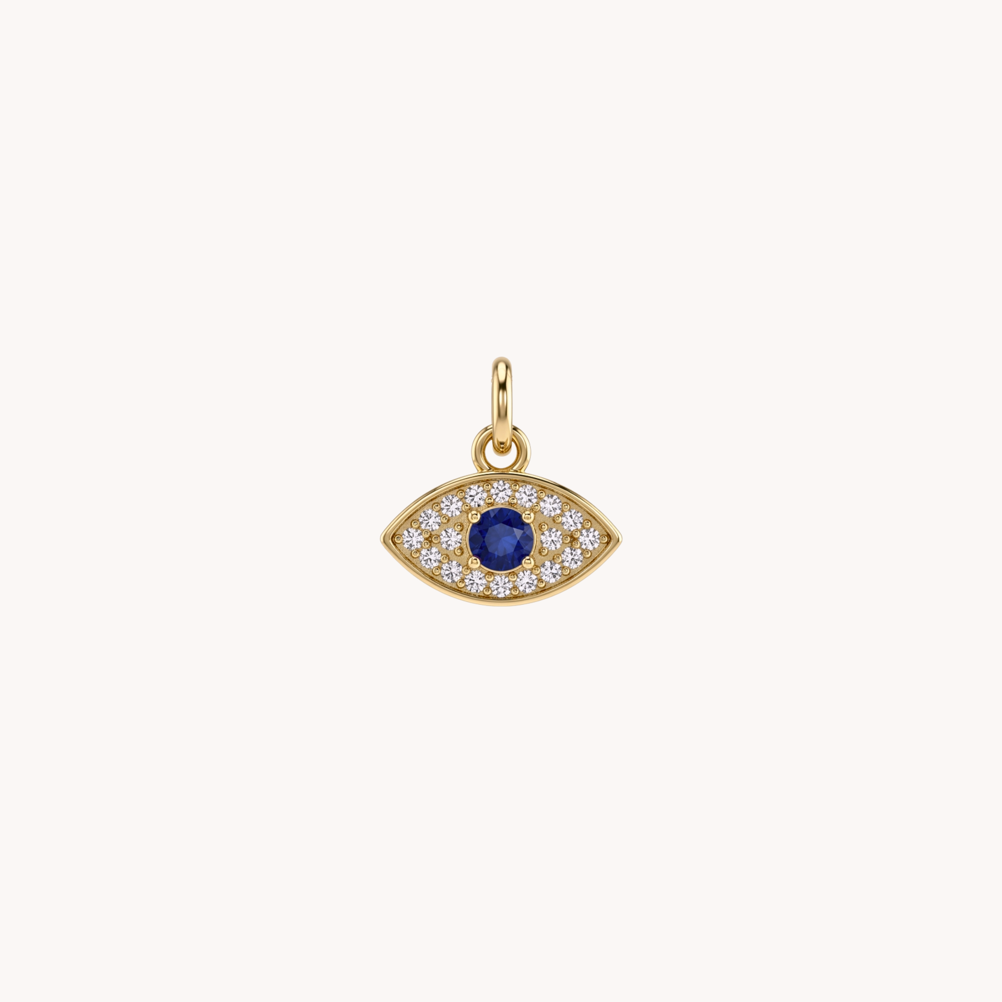 CIONDOLO EVIL EYE SHINE - occhio greco esoterico con zirconi blu e bianchi