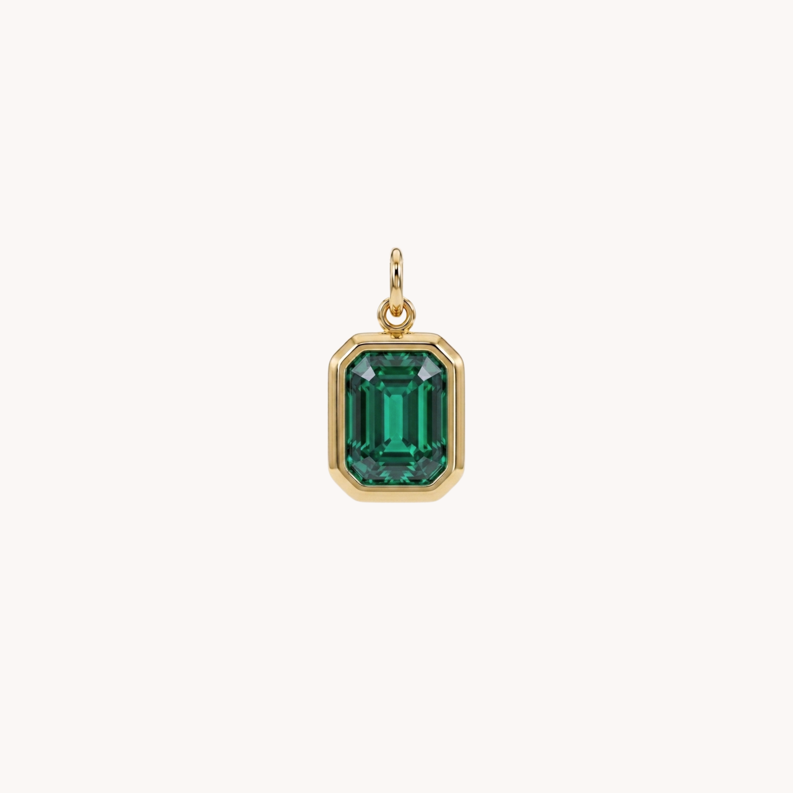 CIONDOLO EMERALD MEDIO - punto luce taglio smeraldo rettangolare in acciaio oro