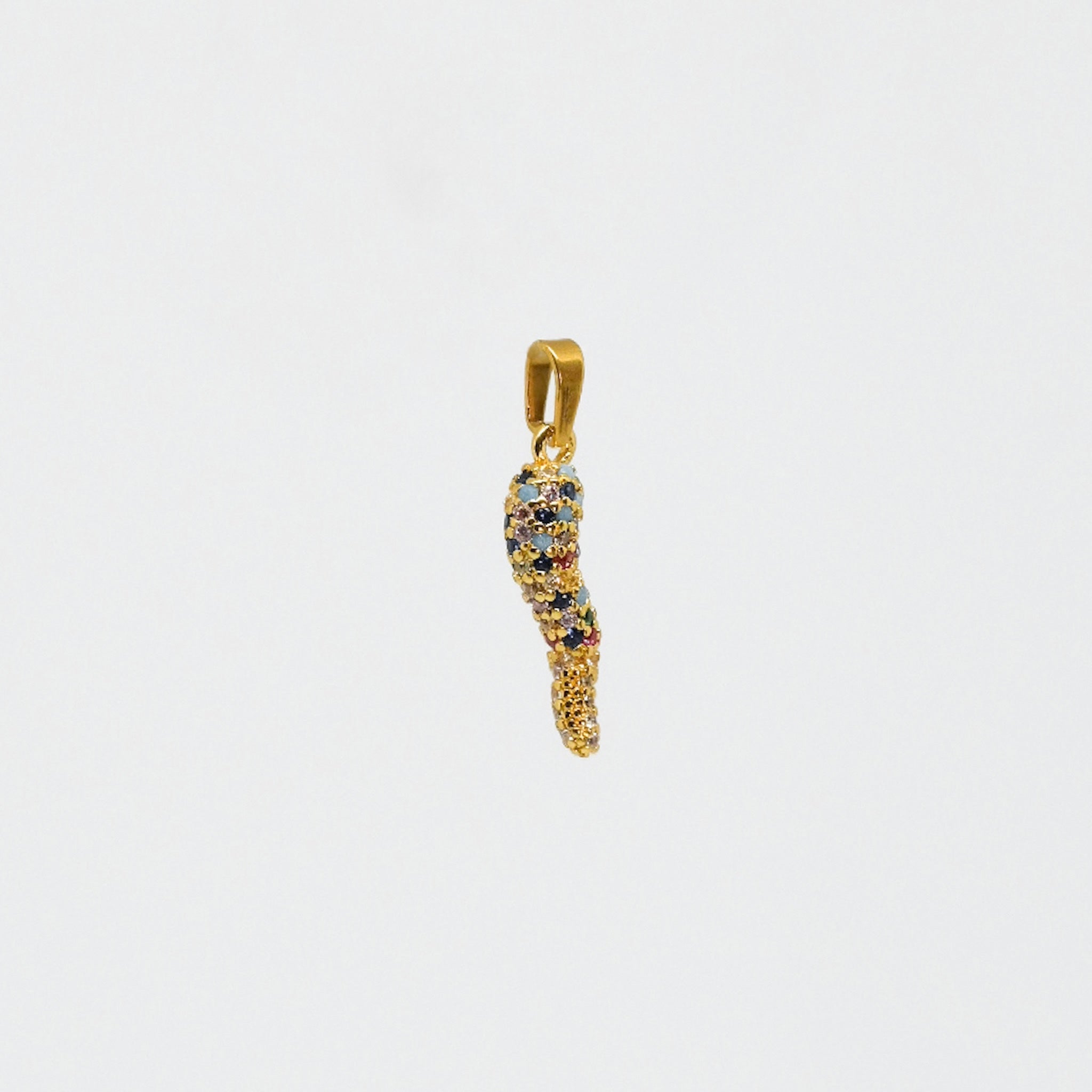 Ciondolo cornetto rainbow oro