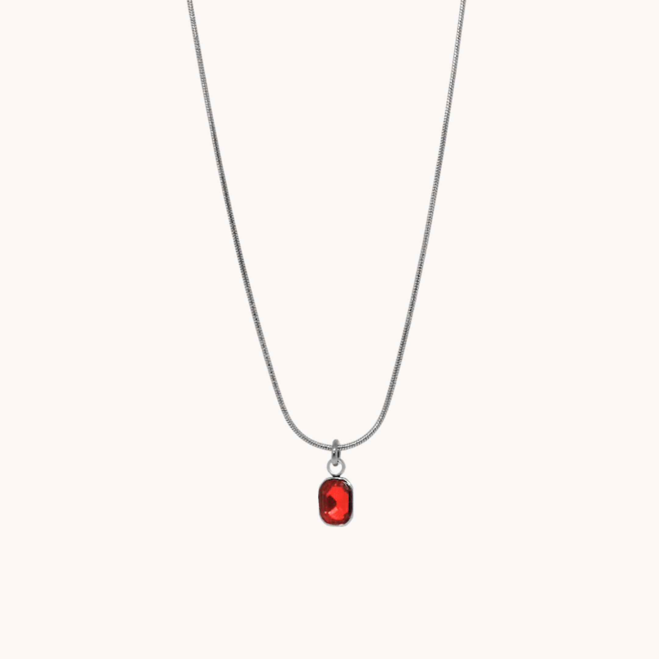 COLLANA ZIRCONE ROSSO MINI