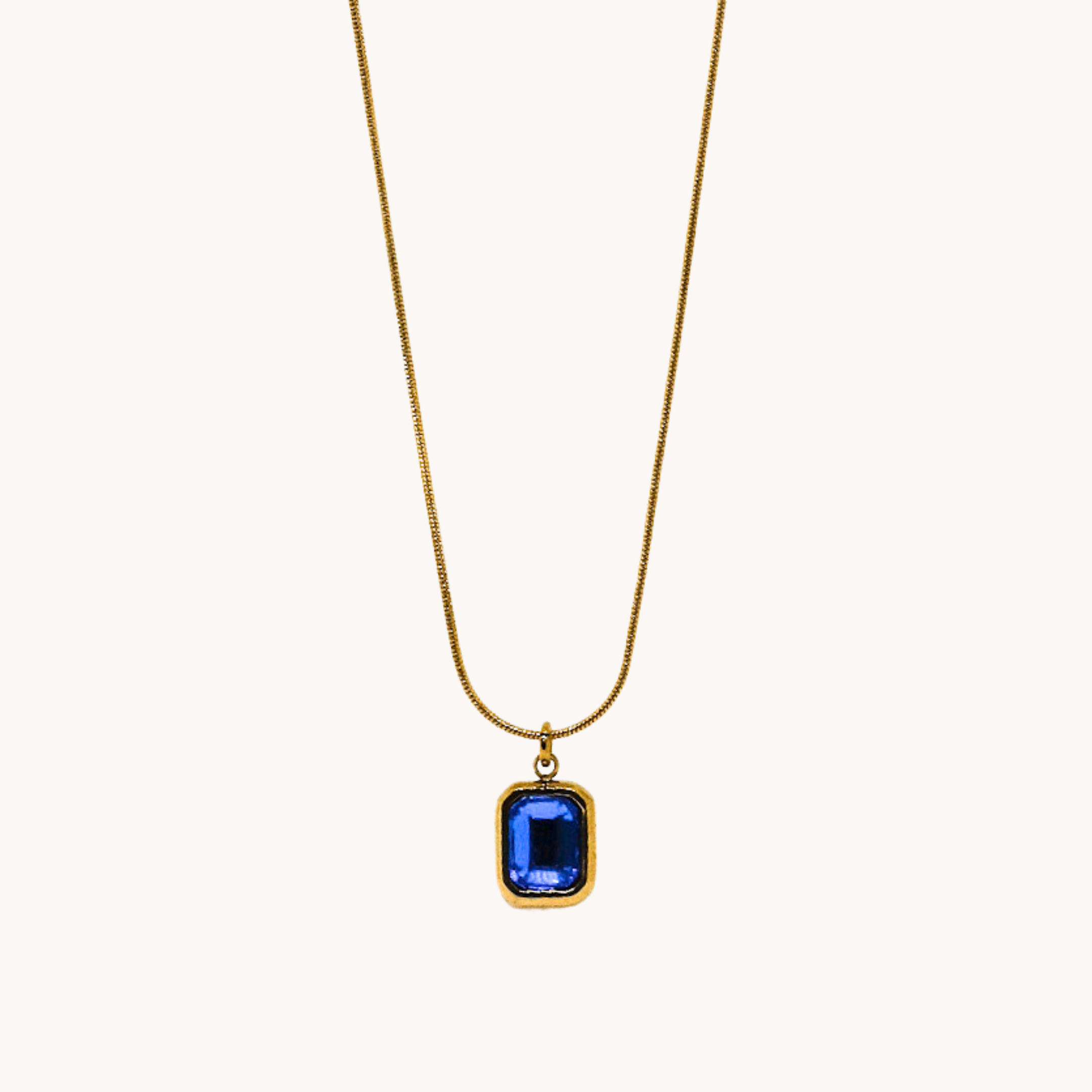 COLLANA ZIRCONE QUADRATO BLU