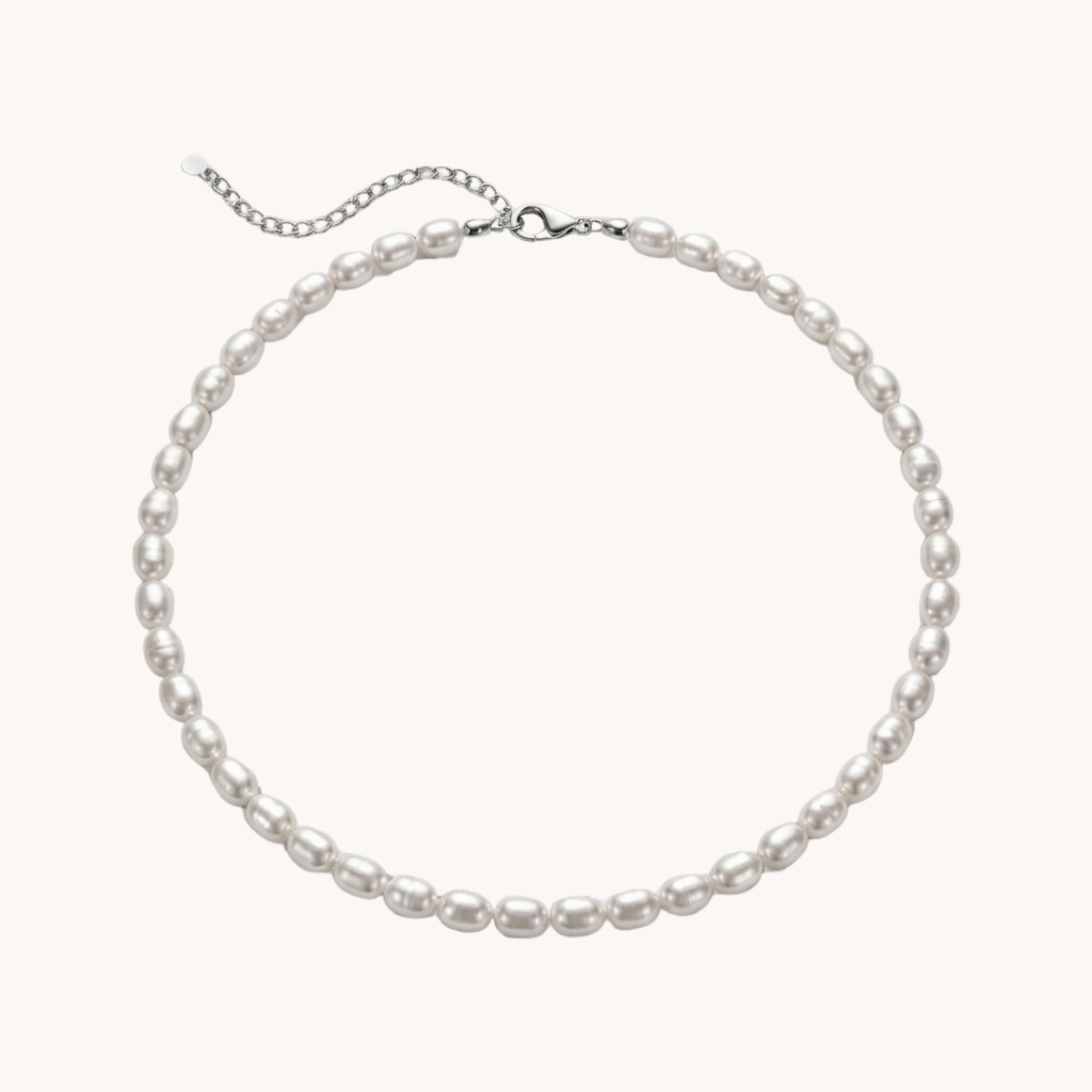 GIROCOLLO PERLE DI FIUME - perle naturali e acciaio waterproof