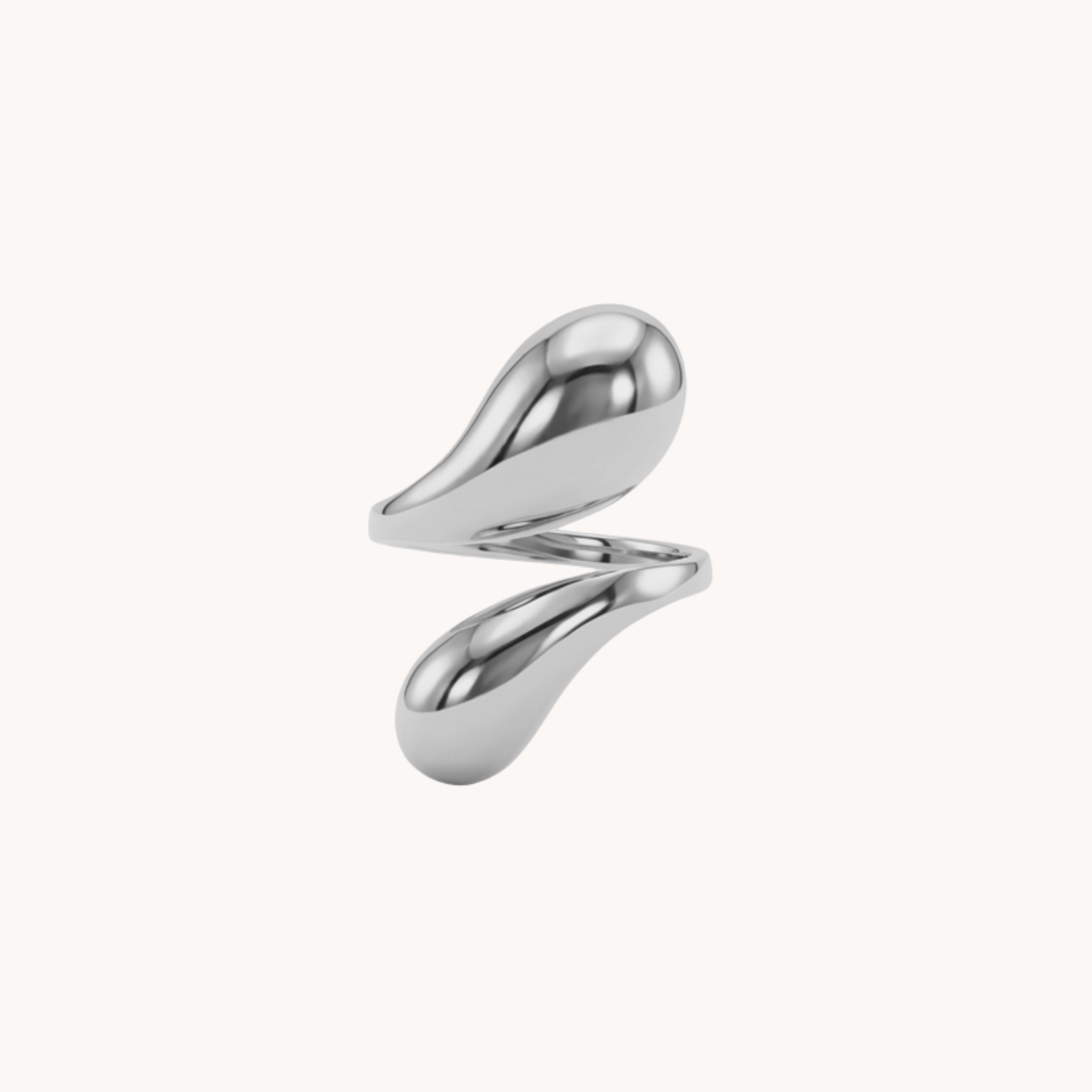ANELLO GOCCE BIG - anello a fascia bombata con design a goccia in acciaio oro