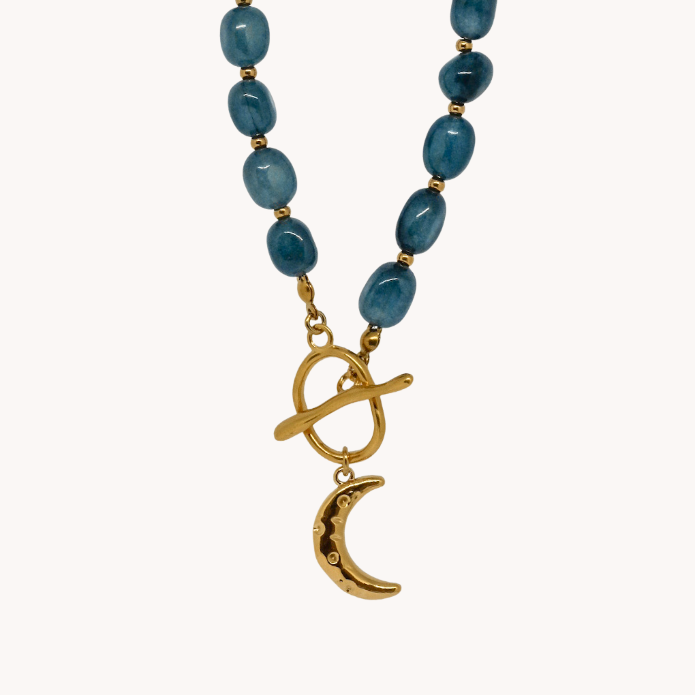 GIROCOLLO PERLE BLU CON LUNA