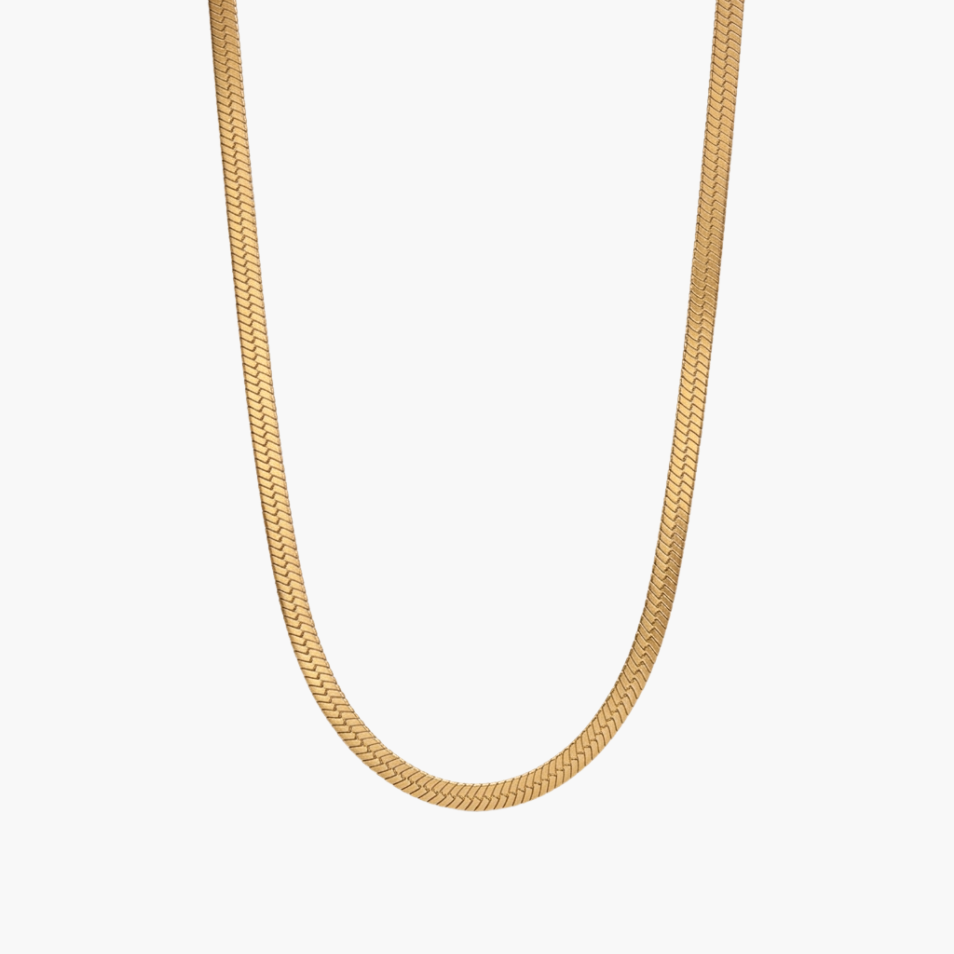 GIROCOLLO SNAKE SLIM - collana a catena piatta a maglia serpente da uomo in acciaio oro o argento