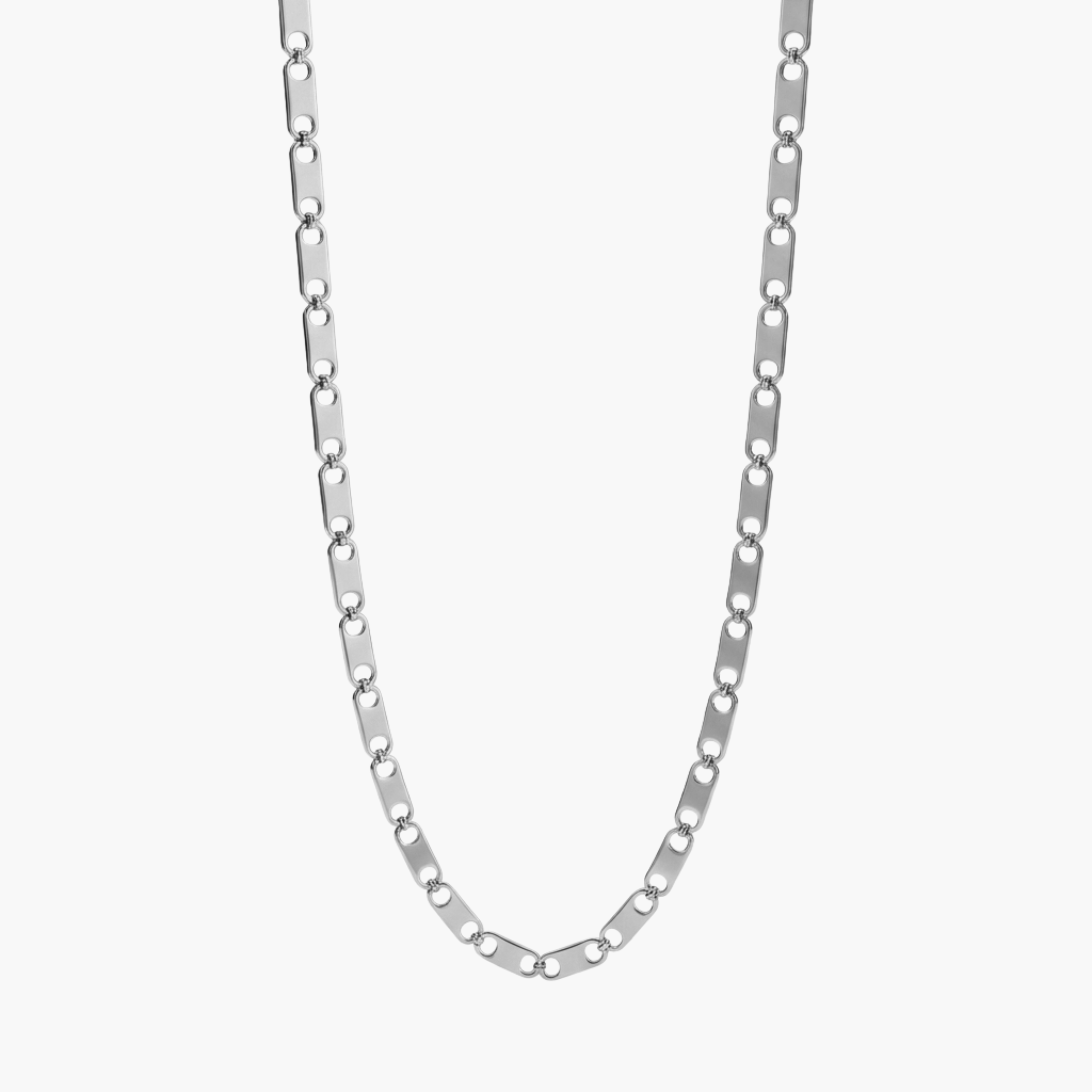 GIROCOLLO MARINER GEOMETRIC - collana a catena a maglia marina piatta da uomo in acciaio oro o argento