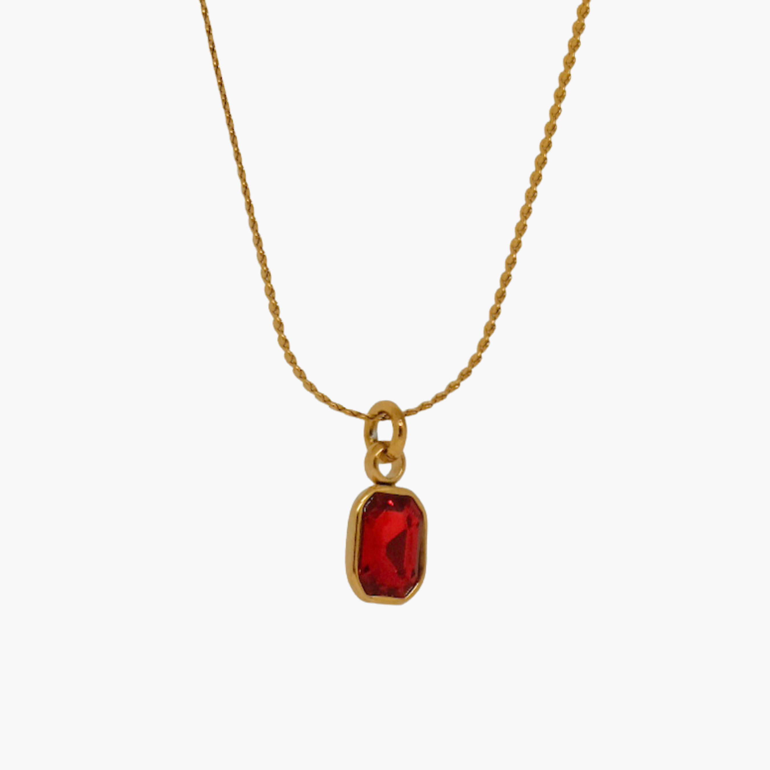 DOPPIA COLLANA ZIRCONE ROSSO