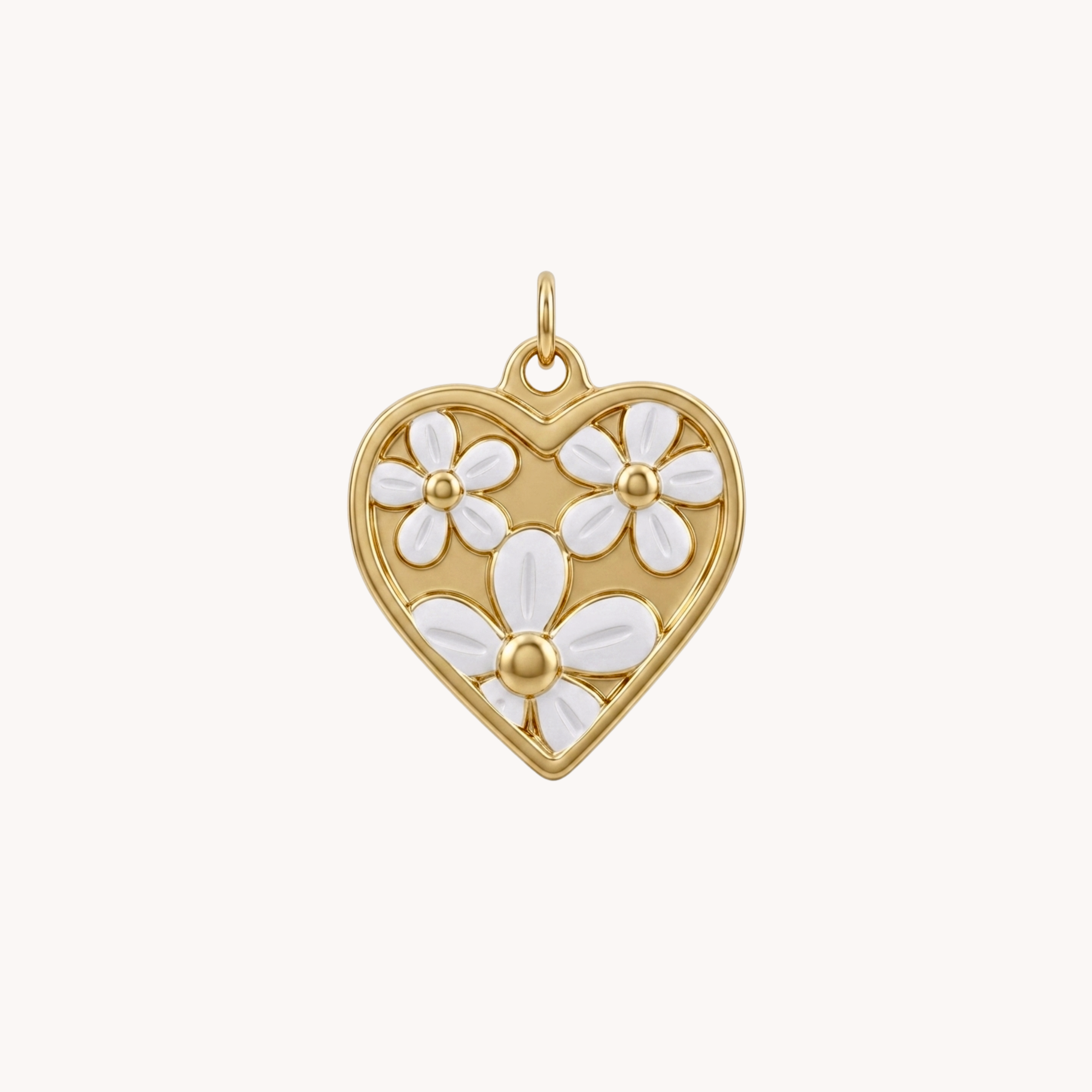 CIONDOLO CUORE CON FIORI