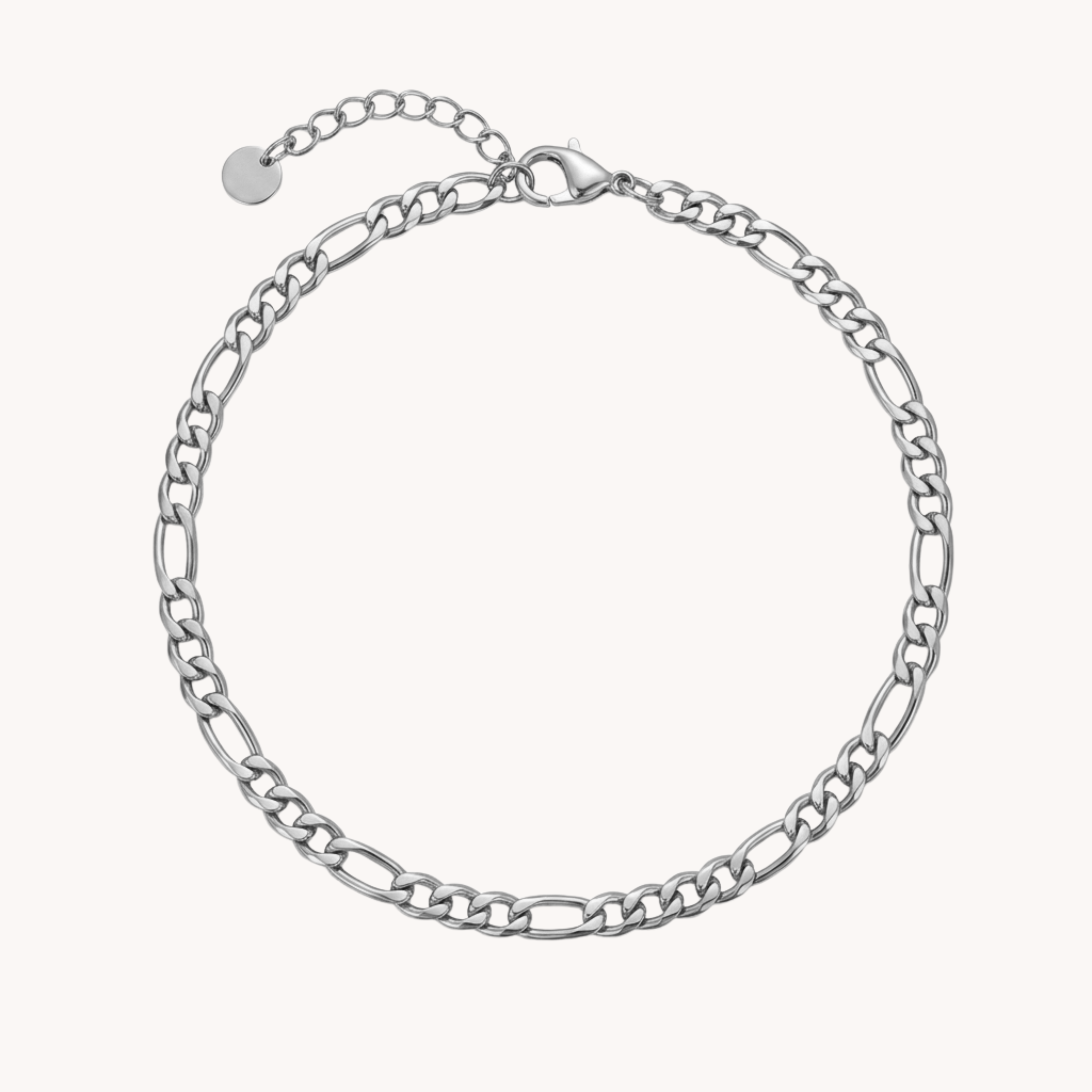 BRACCIALE FIGARO ESSENTIAL - braccialetto a catena con maglia alternata figaro in acciaio