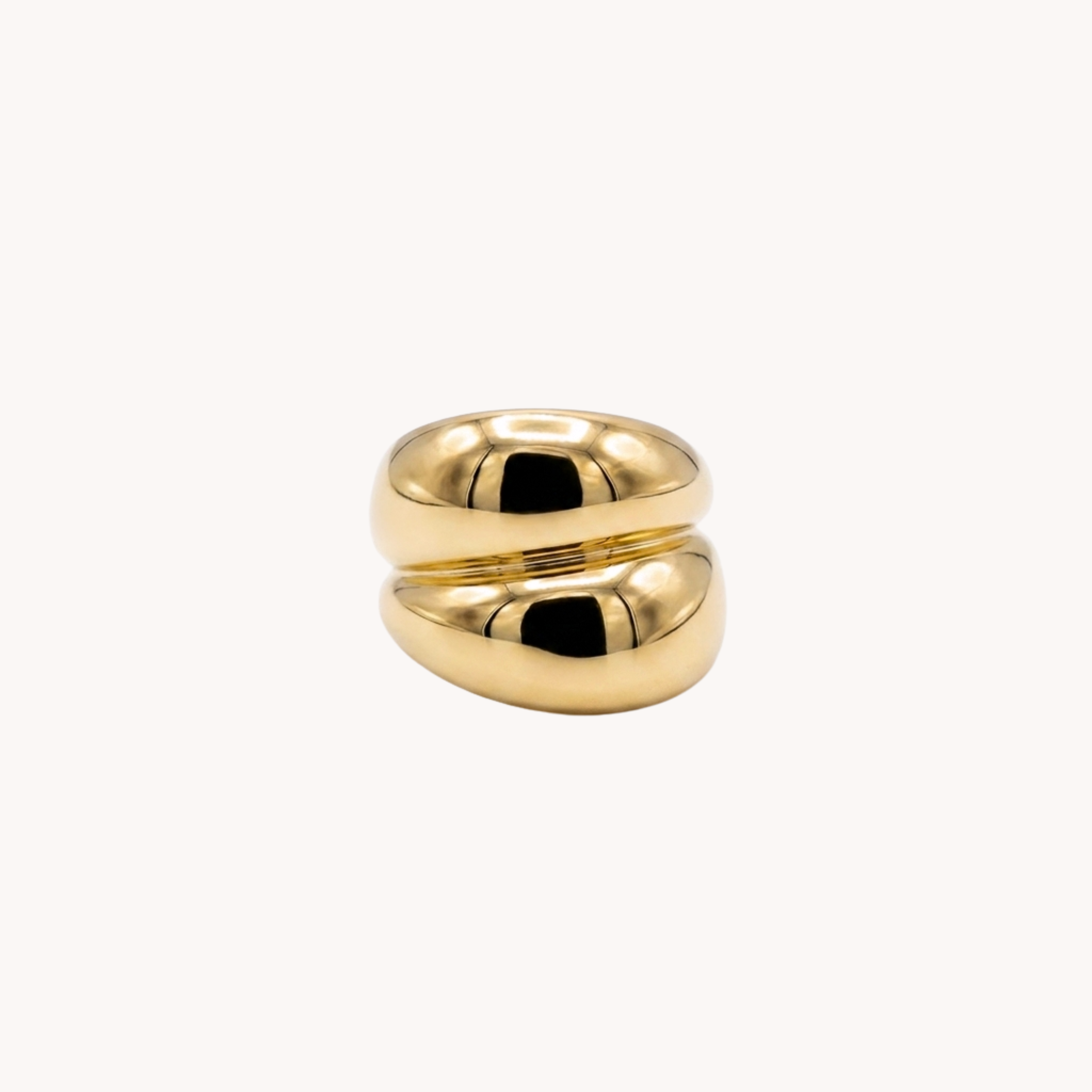 ANELLO DANELLO DOUBLE BUBBLE - anello a fascia alta bombata stile chunky in acciaio