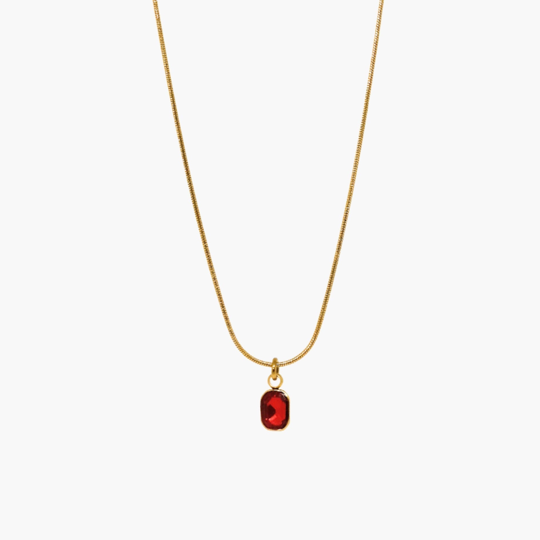 COLLANA ZIRCONE ROSSO