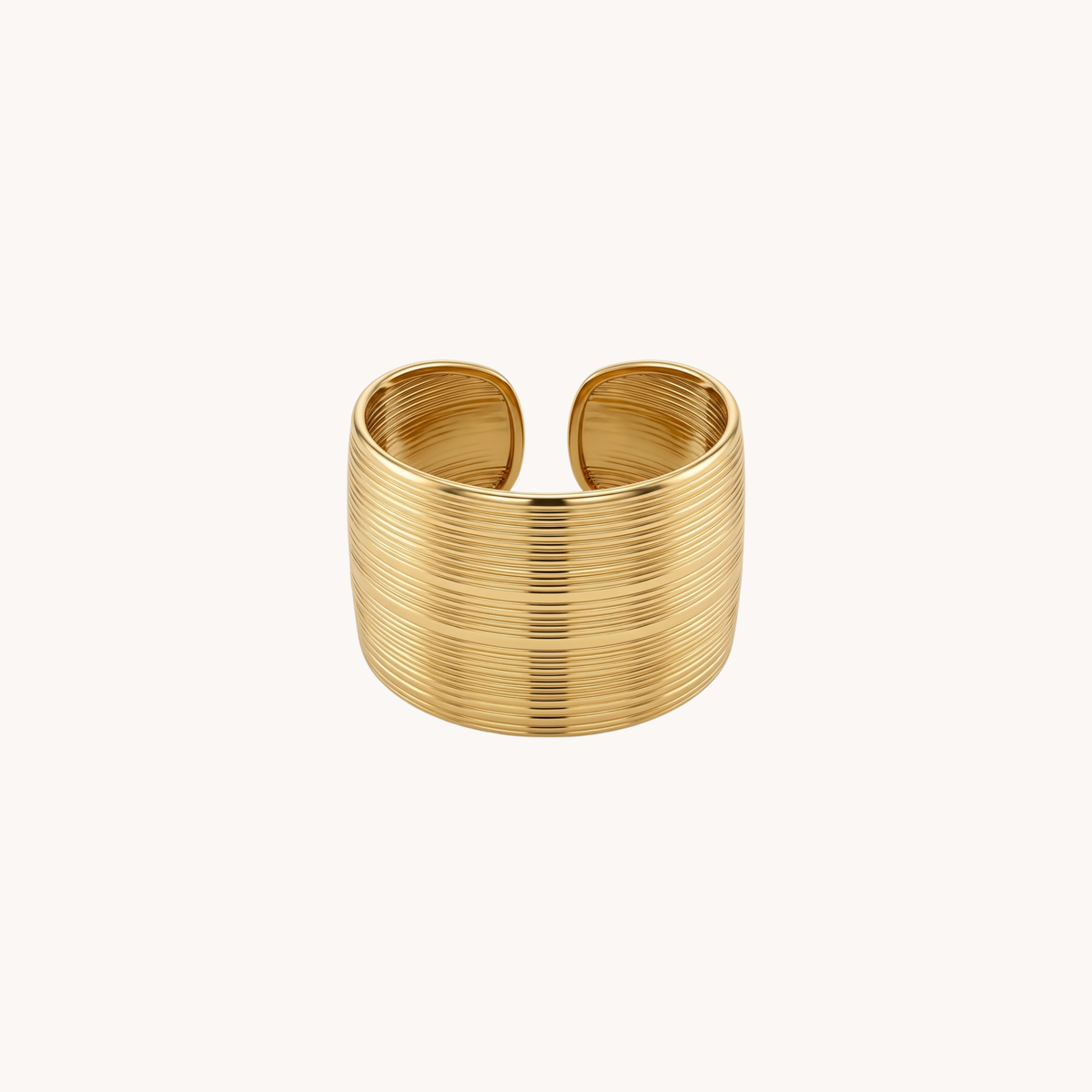 Anello Lines Statement Texture Millerighe oro - VANDEM