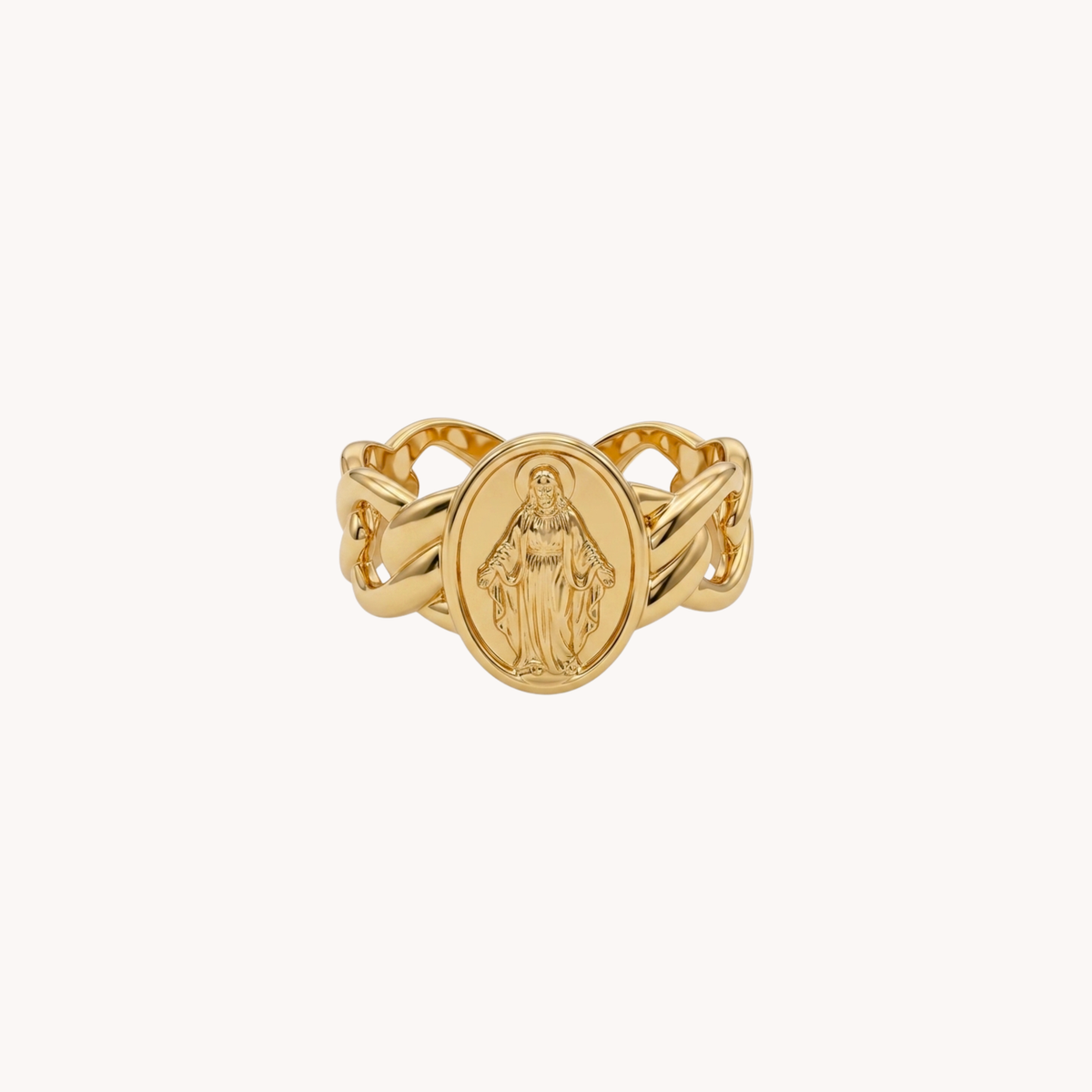 Anello Rosario Statement con Medaglia Sacra oro - VANDEM
