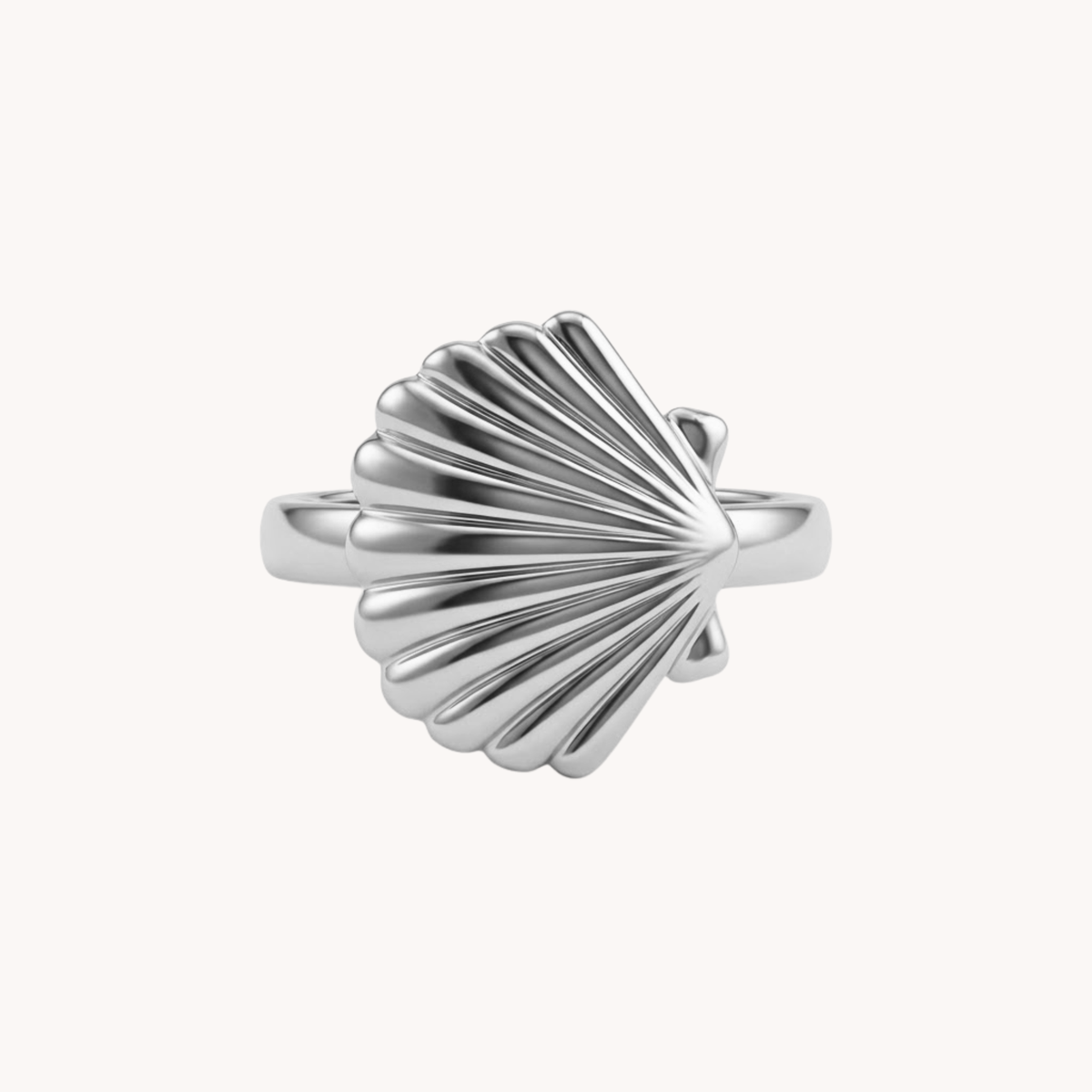 Anello Shell con Conchiglia a Ventaglio argento - VANDEM