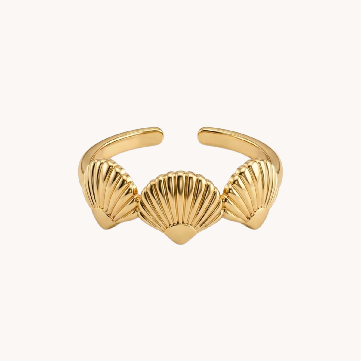 Anello Triple Shell Statement con Conchiglie oro - VANDEM