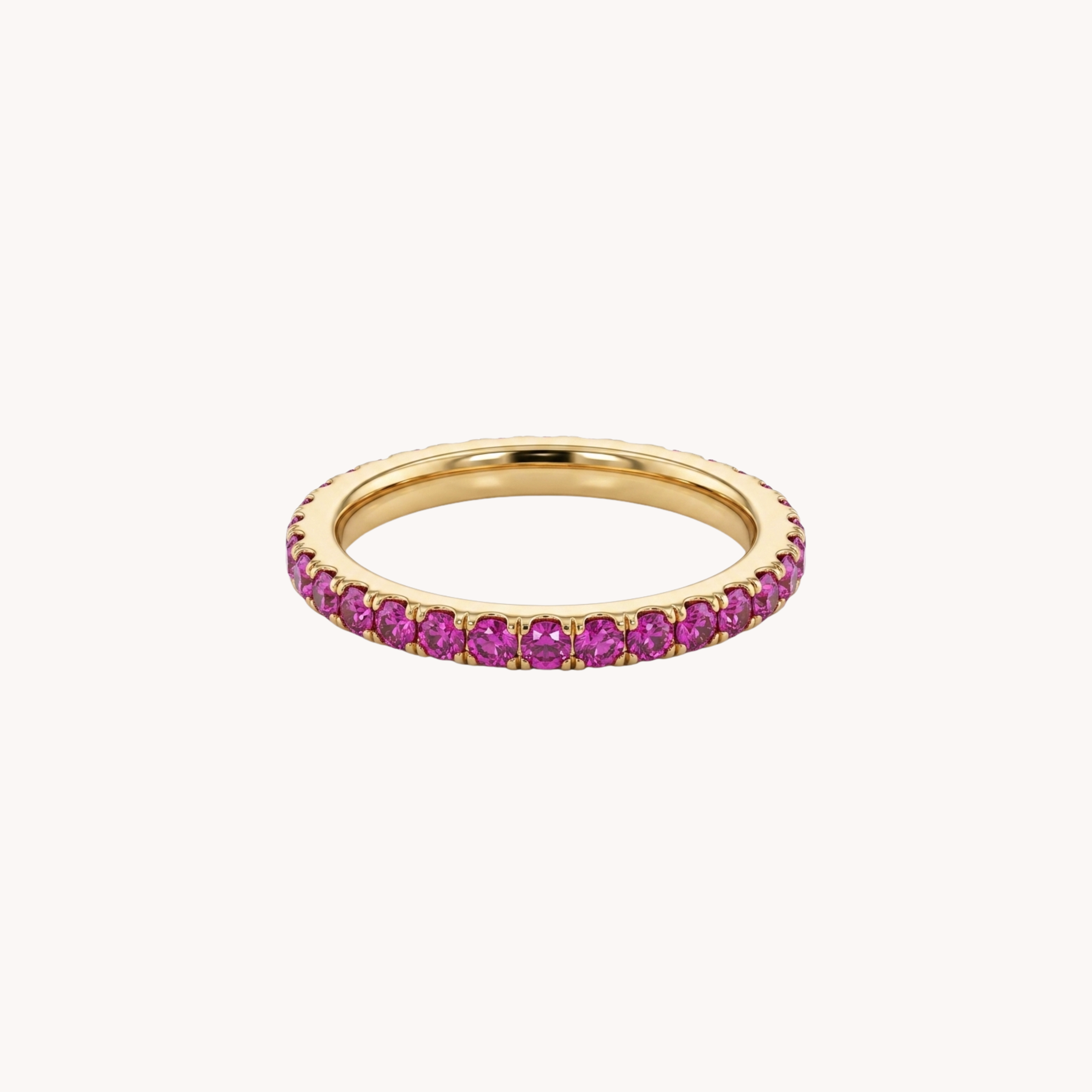 Anello Zirconi Emerald Veretta VANDEM in acciaio oro, anello a fascia veretta eternity da uomo e donna con pavé completo di strass verdi lucidi