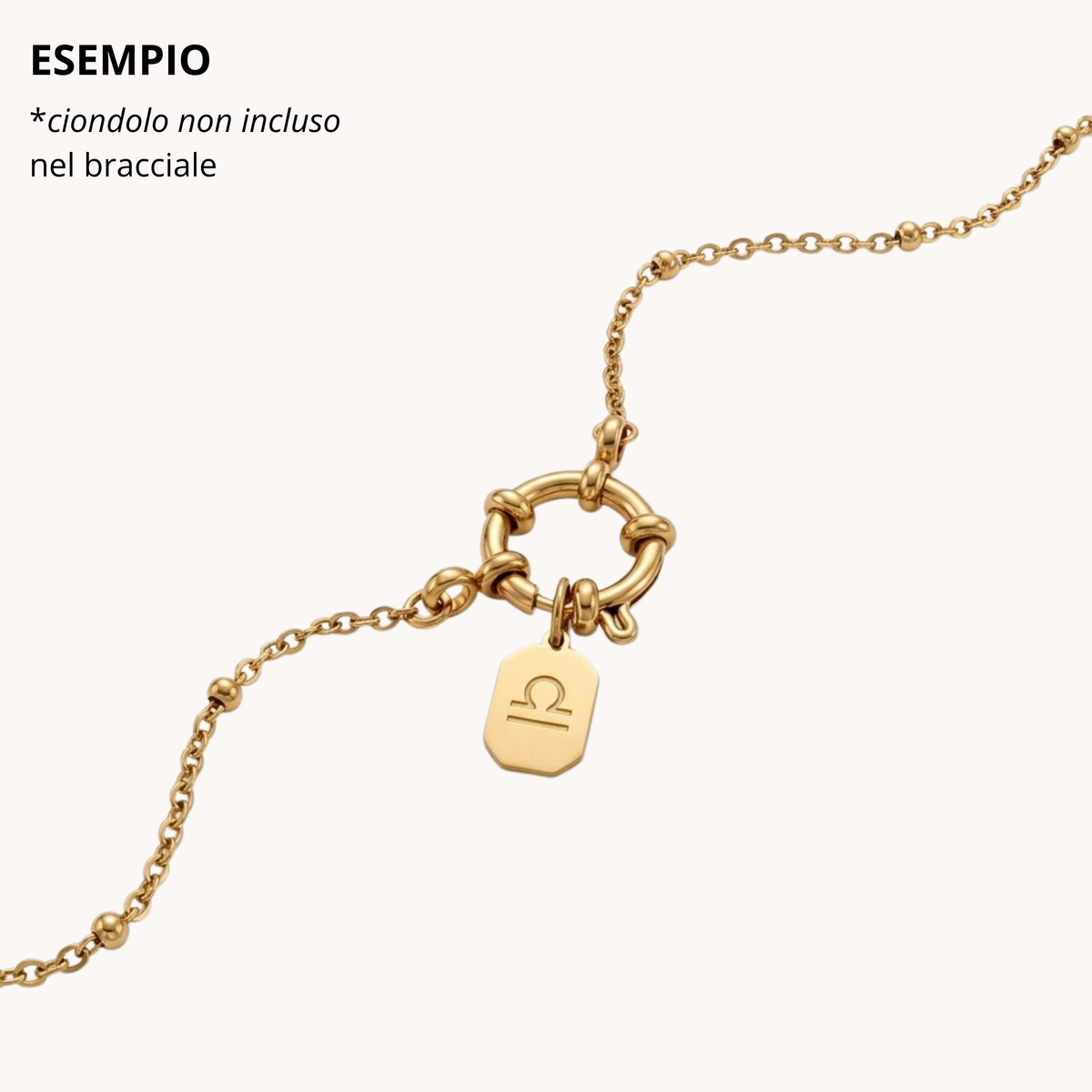 Bracciale a Catena Sfere con Anello Apribile - Dettaglio Chiusura - VANDEM
