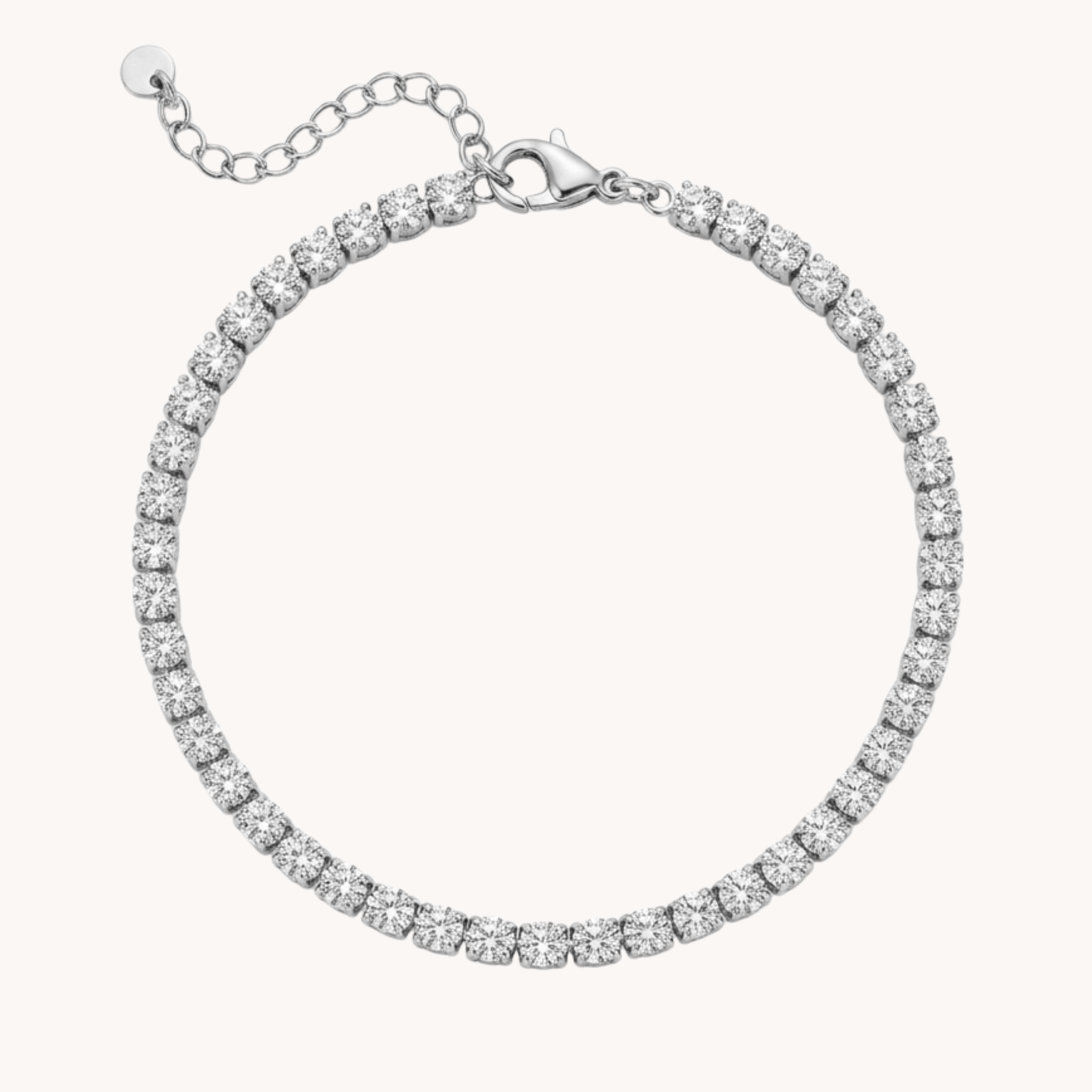 Bracciale Tennis Iced Infinity VANDEM in acciaio oro, bracciale tennis da donna flessibile con pavé continuo di strass bianchi a castone quadrato