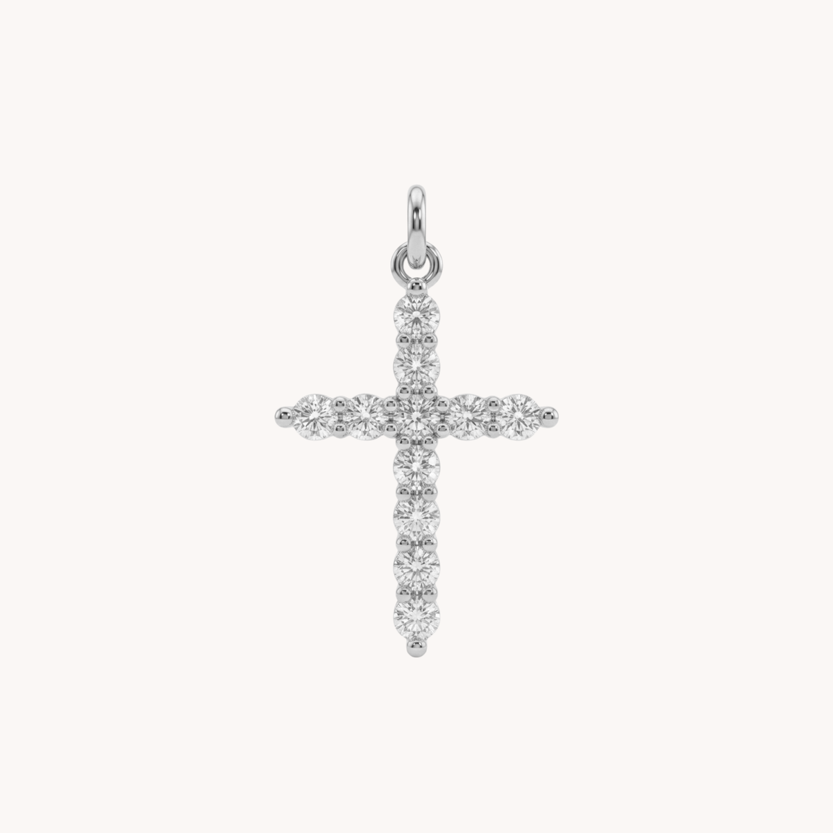 Ciondolo croce latina grande con zirconi bianchi Sparkling argento - VANDEM