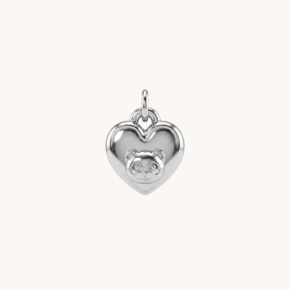 Ciondolo cuore con orsetto a rilievo Teddy Amour argento - VANDEM