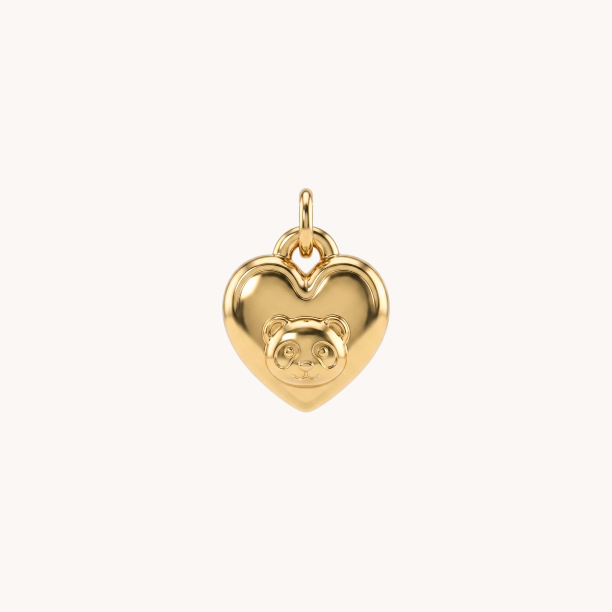 Ciondolo cuore con orsetto a rilievo Teddy Amour oro - VANDEM