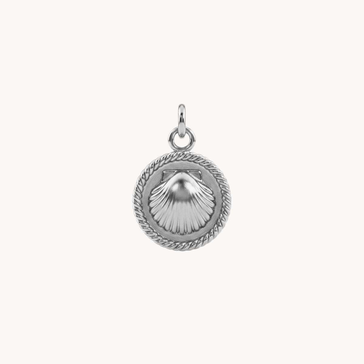 Ciondolo medaglia con conchiglia a rilievo Shell Coin argento - VANDEM