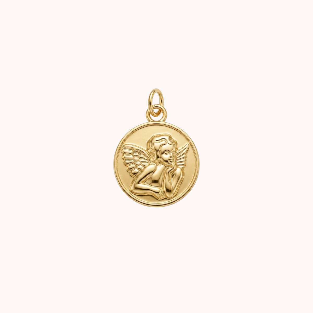 Ciondolo medaglietta con angioletto Guardian Angel oro - VANDEM