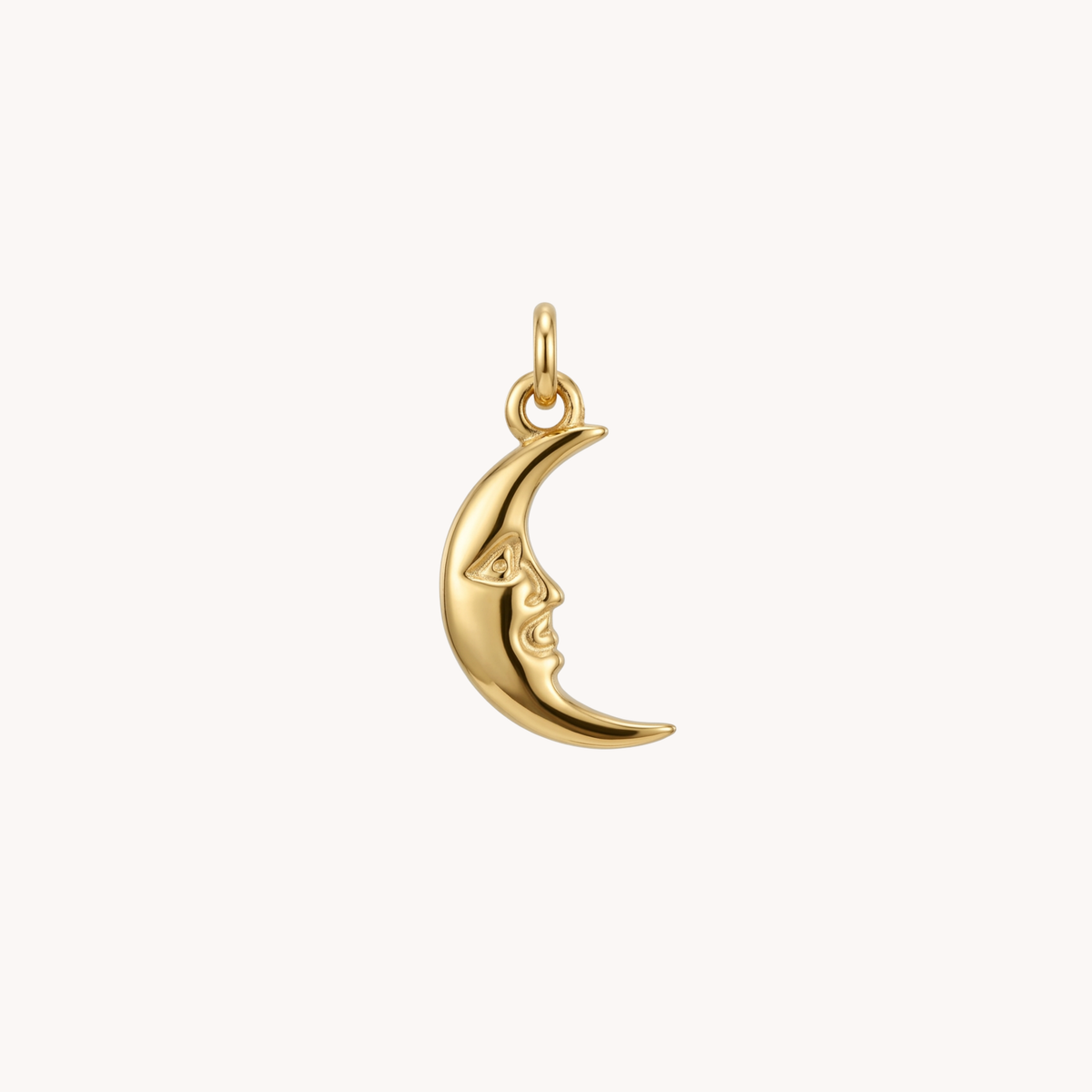 Ciondolo mezzaluna con volto Moon Face oro - VANDEM