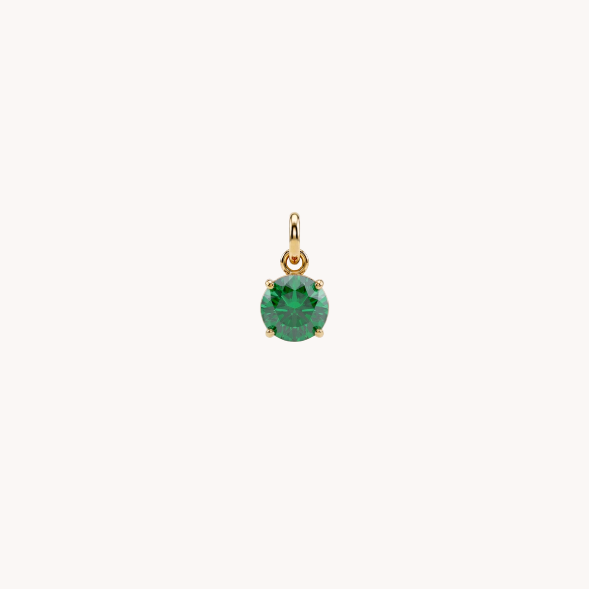 Ciondolo solitario punto luce con zircone verde oro - VANDEM