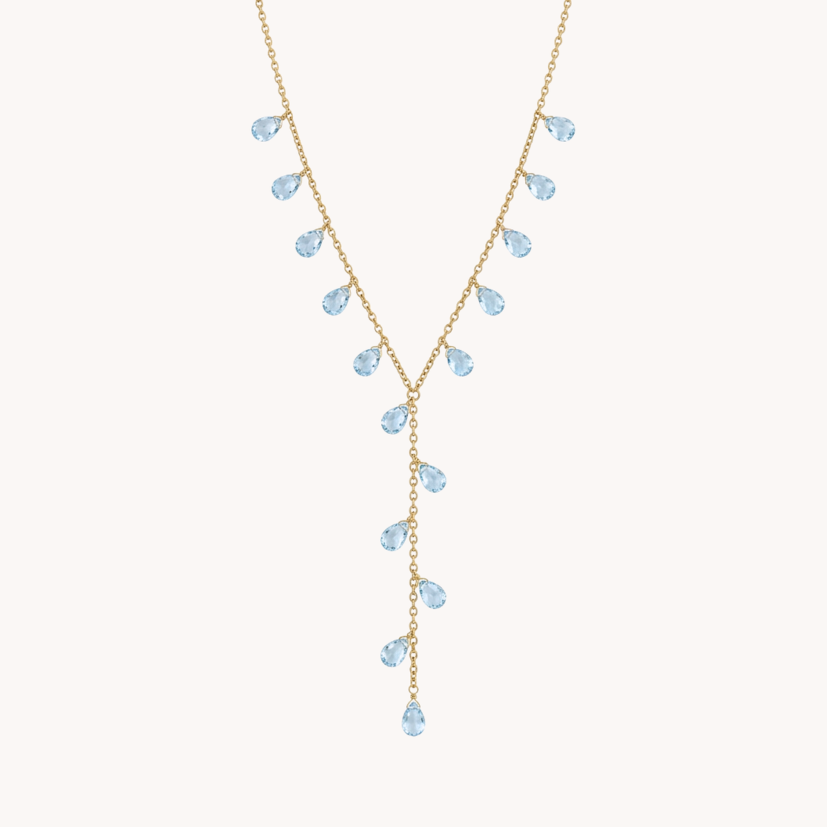 Collana Aura Gem a Y con Cristalli turchese oro - VANDEM
