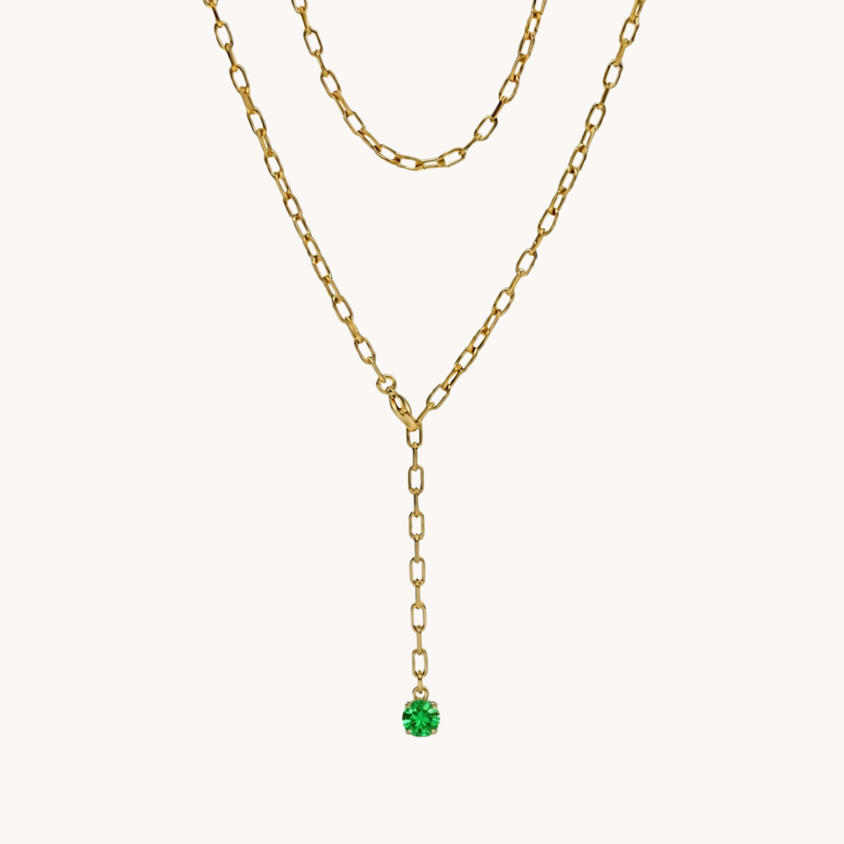 Collana Link Drop con Punto Luce Colorato verde - VANDEM