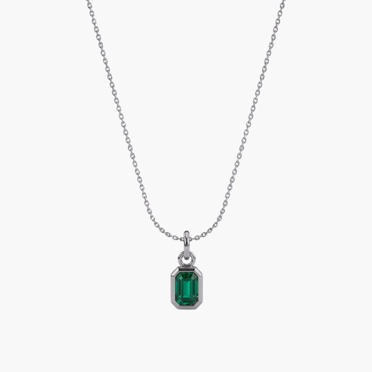 Collana Zircone Mini Verde Smeraldo argento - VANDEM