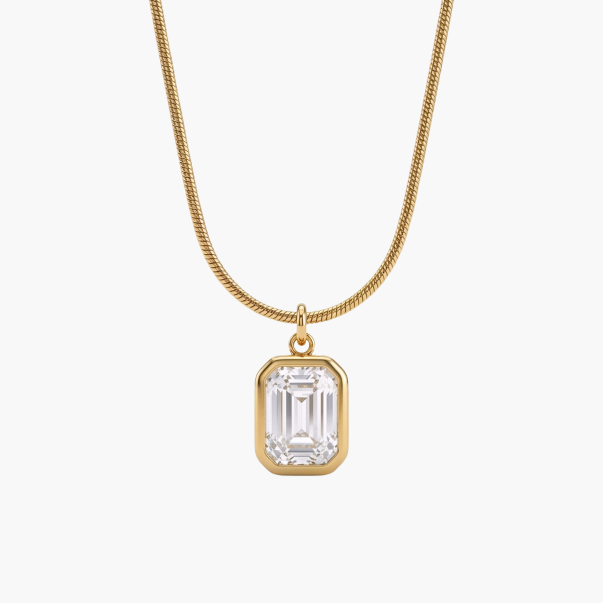 Collana Zircone Rettangolare bianco - VANDEM