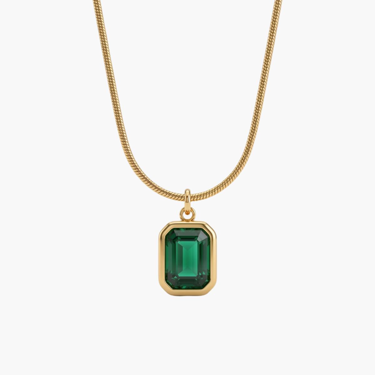 Collana Zircone Rettangolare verde - VANDEM