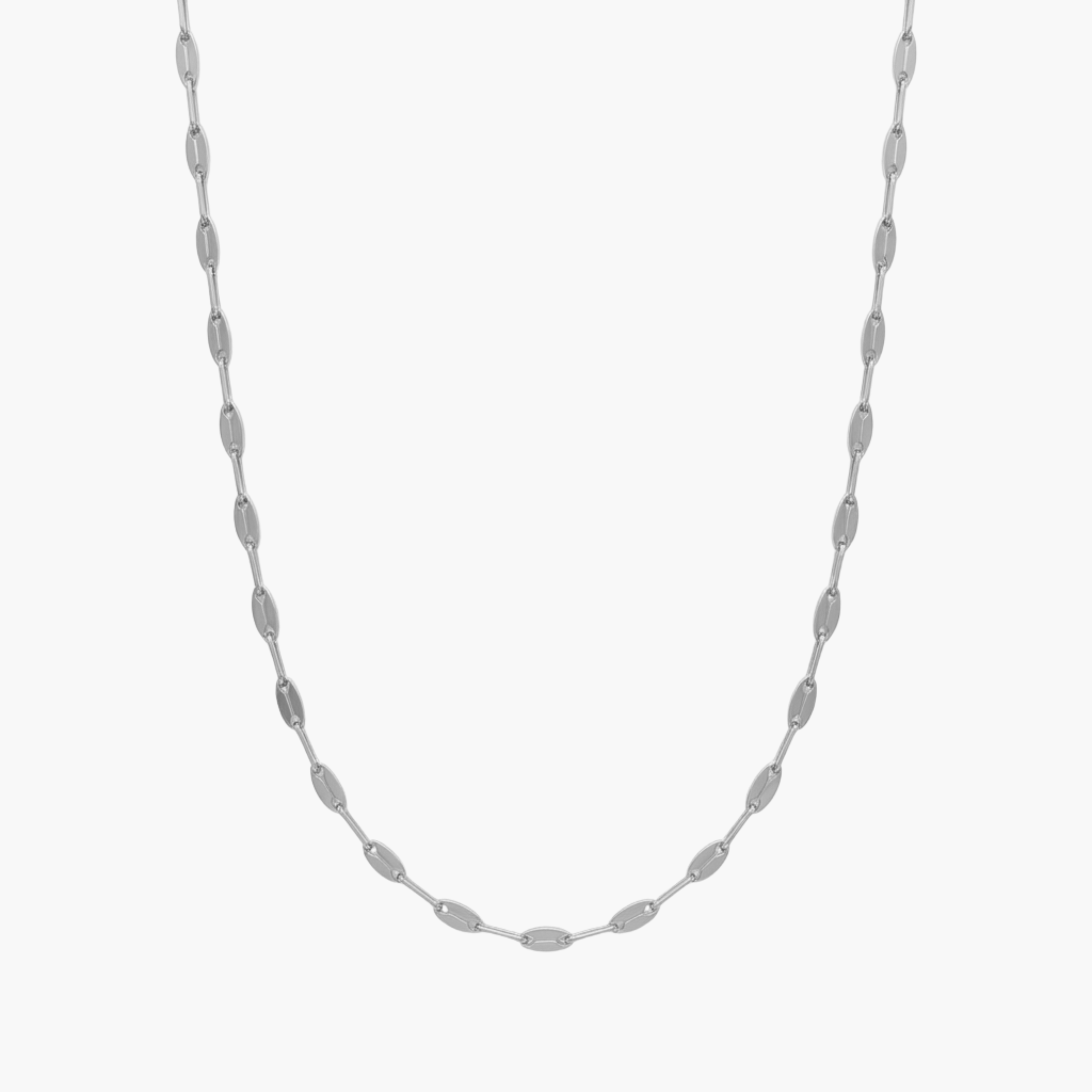 Girocollo Catena Sottile Horizon VANDEM in acciaio oro, collana a catena da uomo a maglie piatte schiacciate allungate lucidata a specchio
