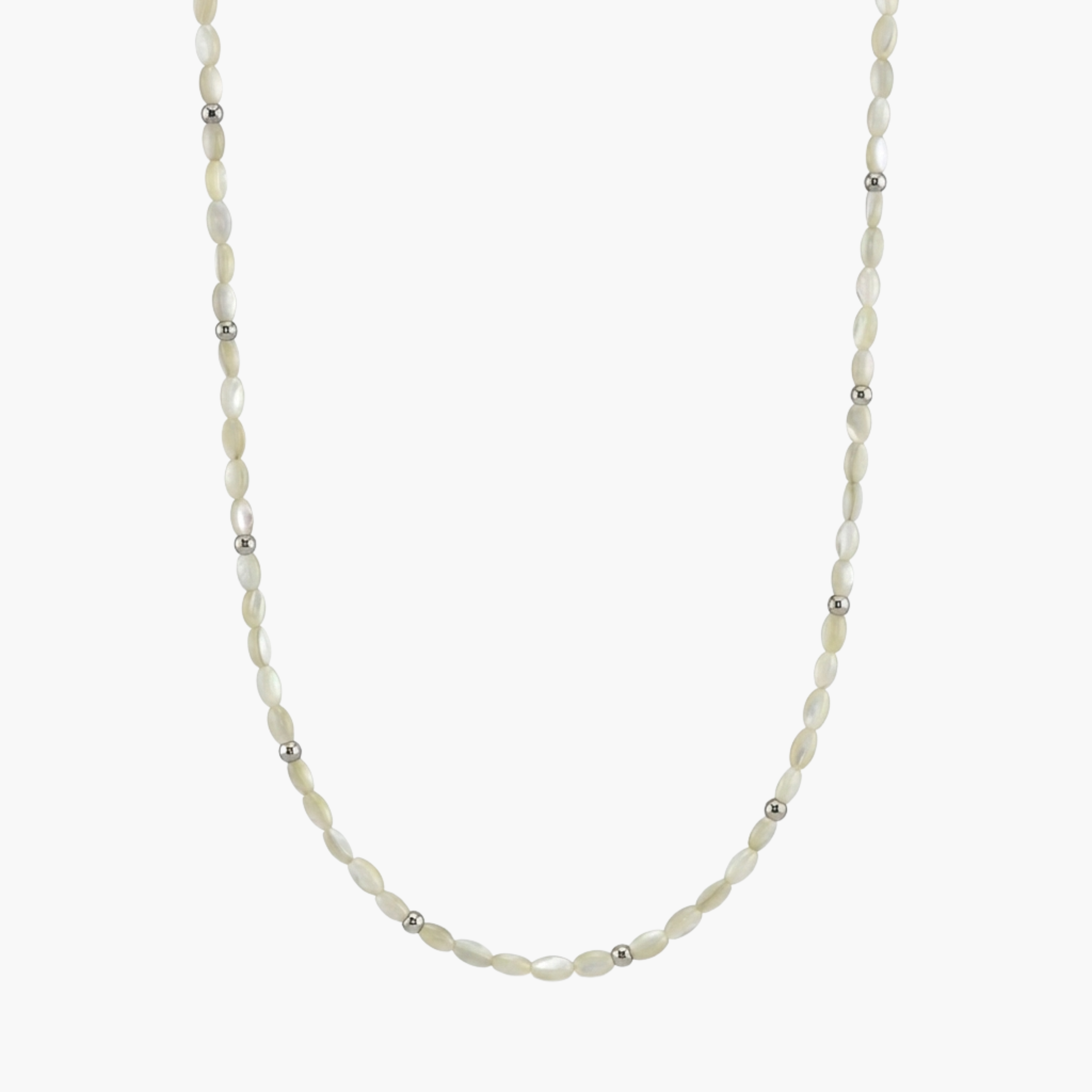 Girocollo Perline Mariner Baroque VANDEM in acciaio oro, collana da uomo a filo singolo alternato con perline bianche e sfere dorate lucide