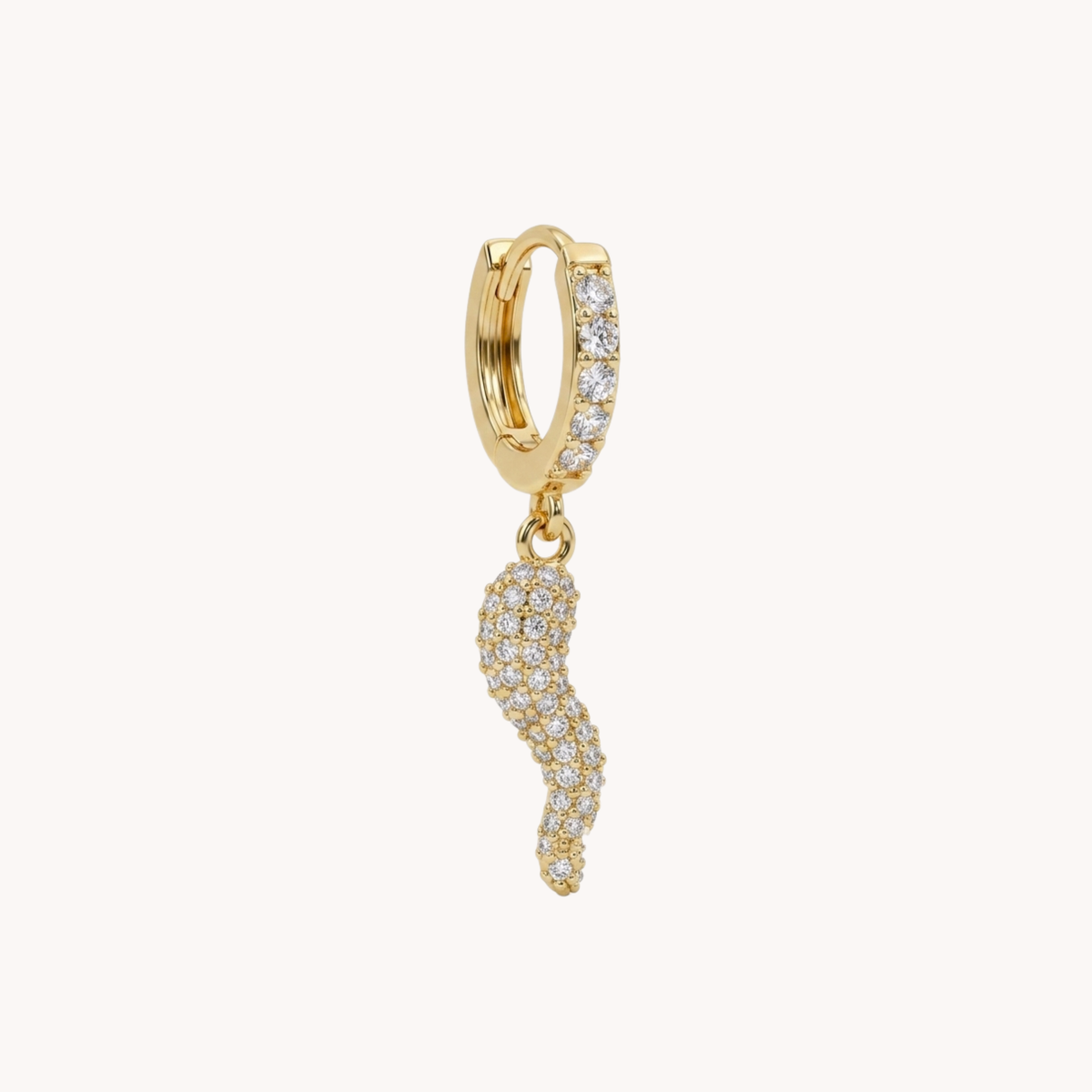 Mono Orecchino Cornetto Sparkling Huggie - VANDEM