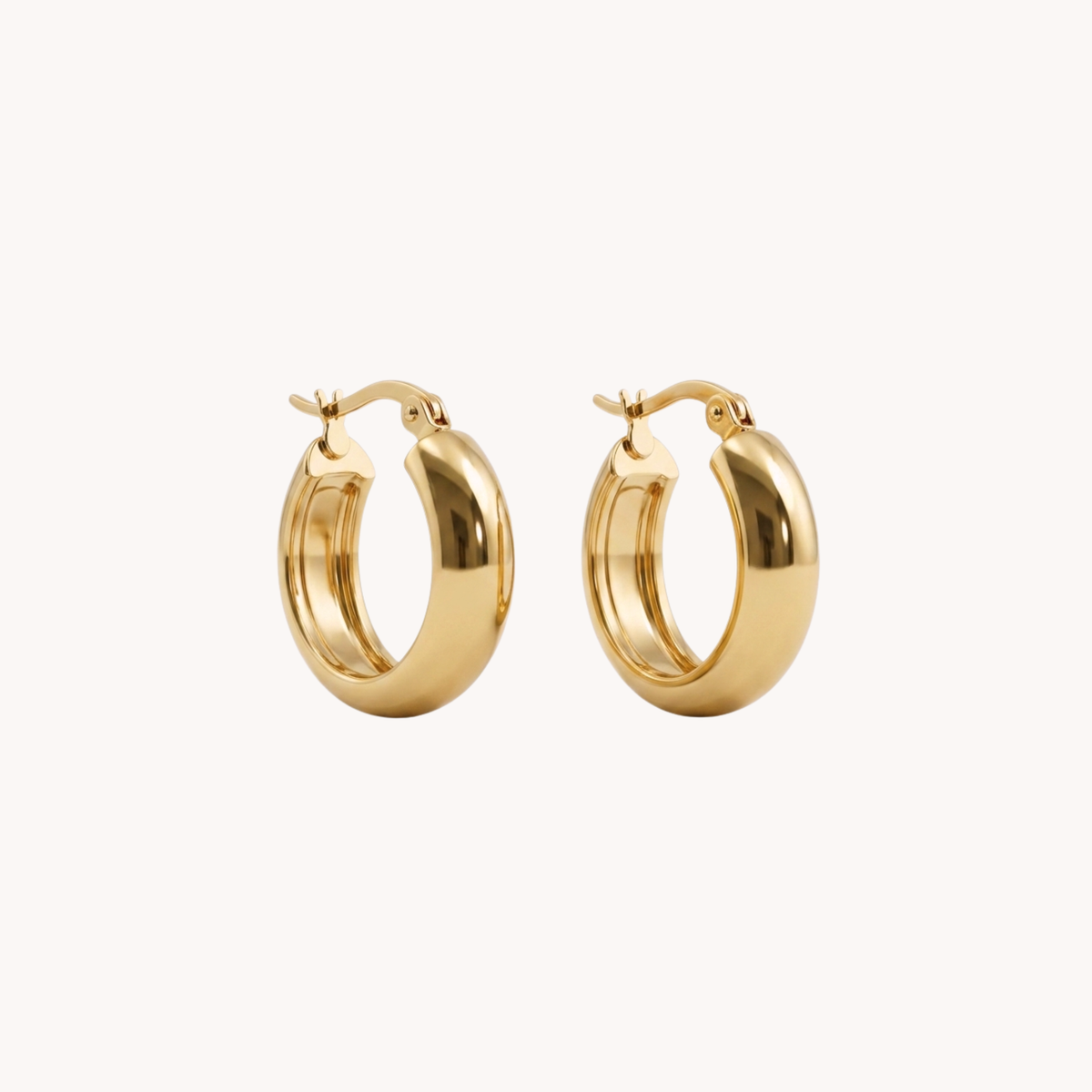 Orecchini Chunky Hoops 2cm Oro - VANDEM