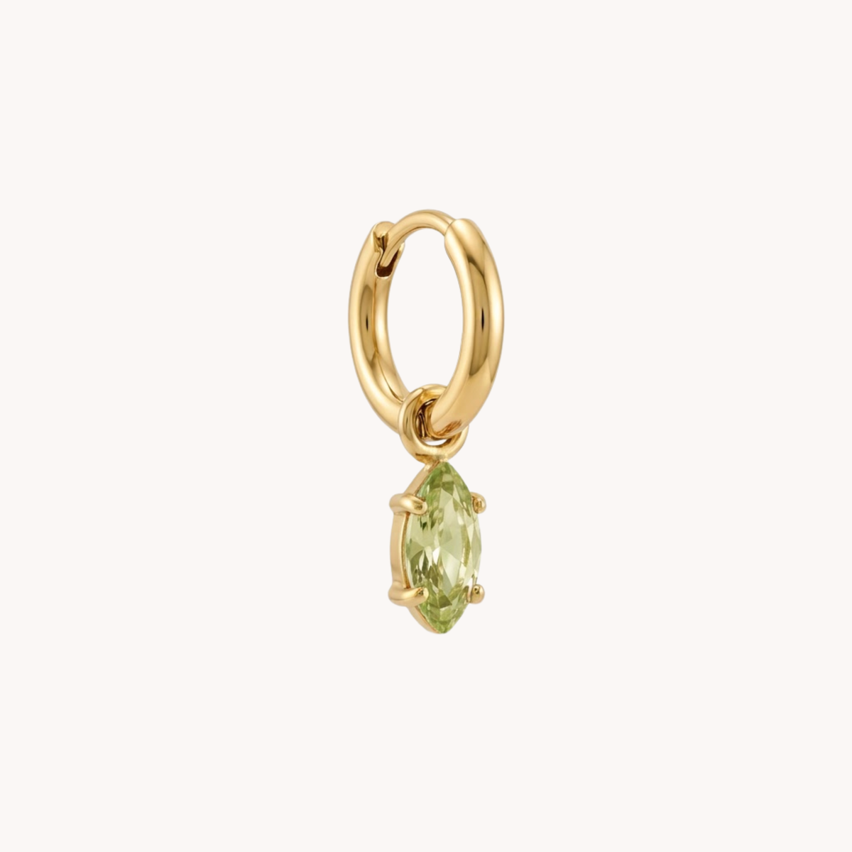 Orecchino Huggie Oro con Zircone Marquise Verde - VANDEM