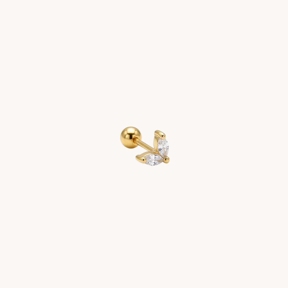 Piercing Marquise Twin Foglia Zirconi - VANDEM