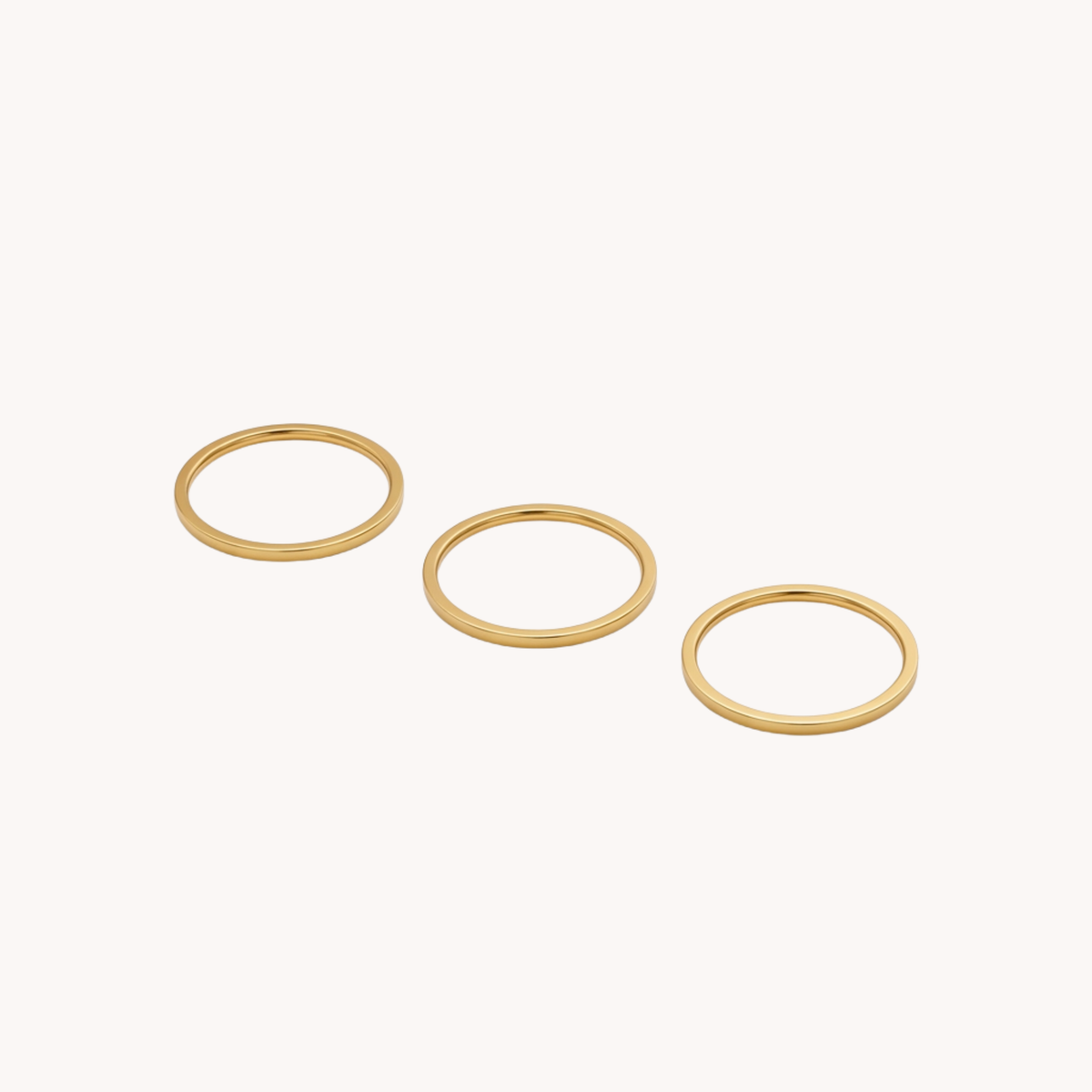 Set 3 Anelli Essential con Fedine Sottili oro - VANDEM